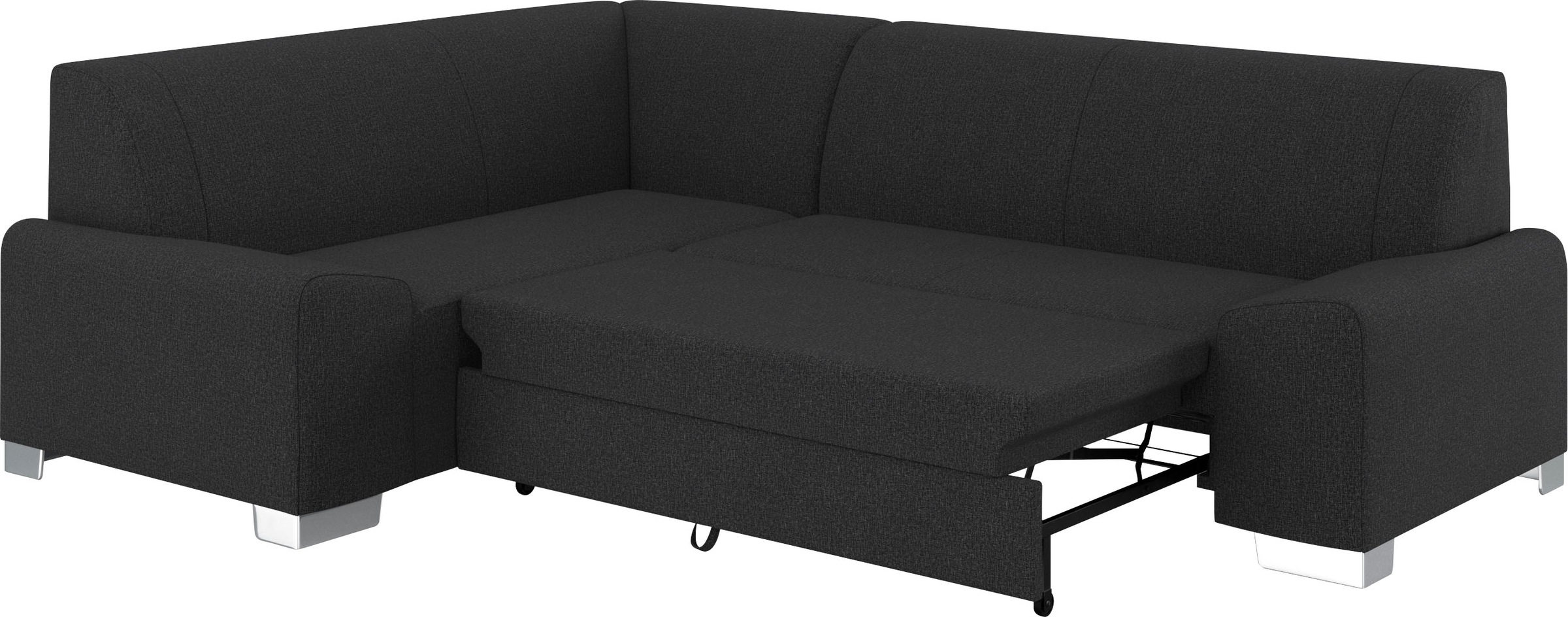DOMO collection Ecksofa »Anzio in kubischer Formensprache, flache Armlehnen, L-Form«, Wahlweise mit Bettfunktion und Federkern für hohen Sitzkomfort