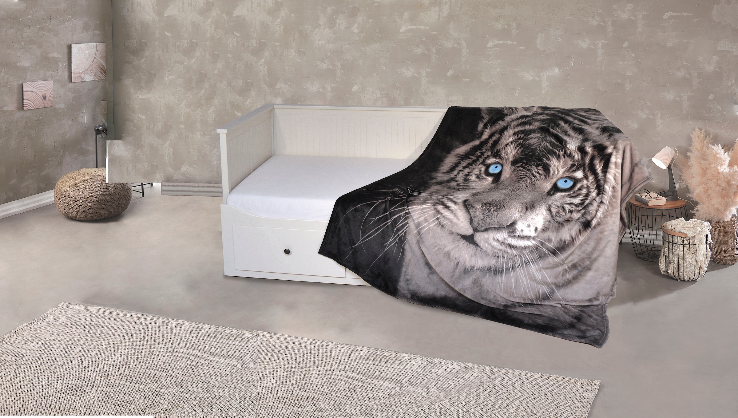 KiNZLER Wohndecke »Mikrofaser Fotodruck "Tiger"« günstig online kaufen