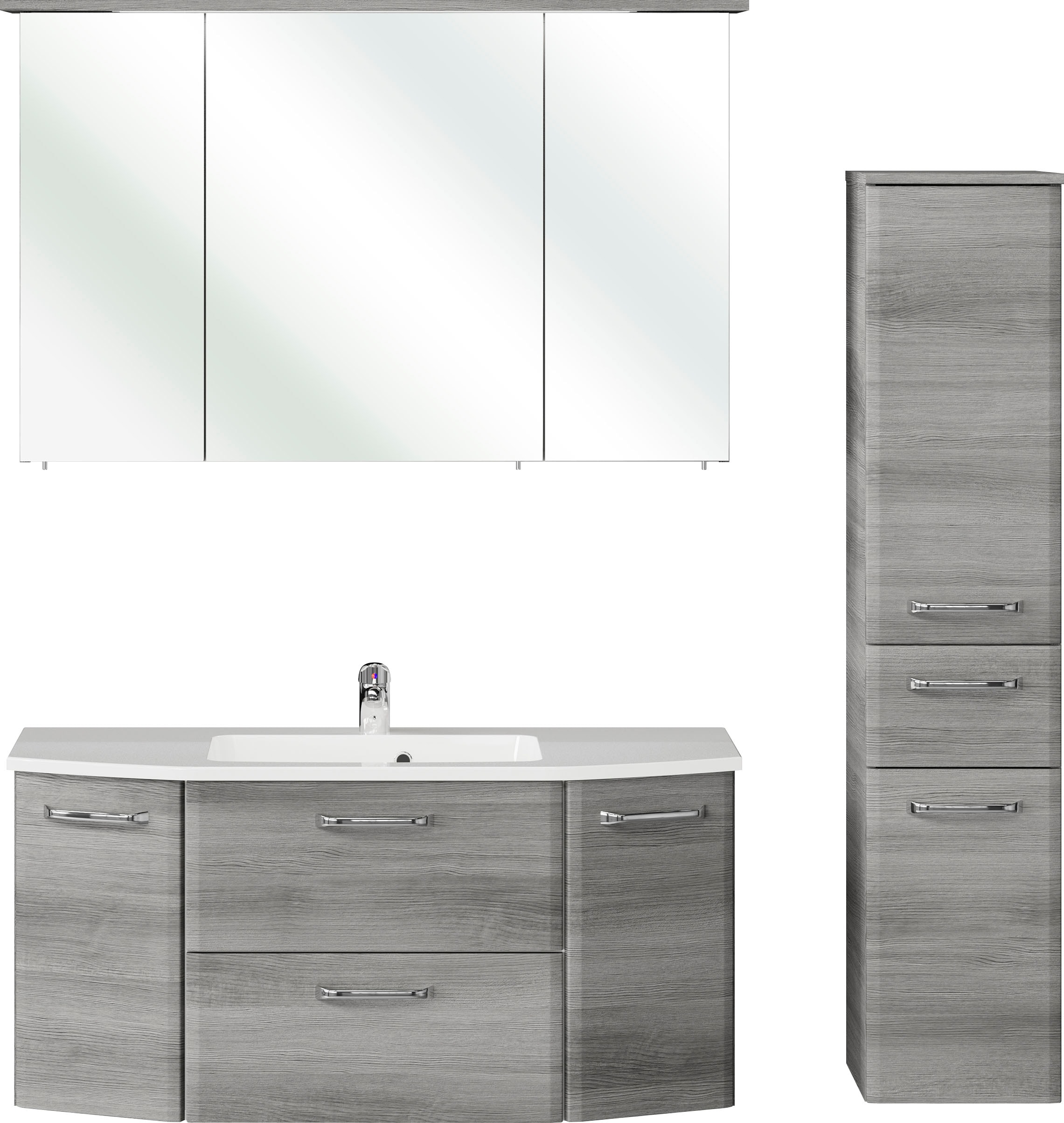 Saphir Badmöbel-Set »Quickset 3-teilig, Mineralmarmor-Waschtisch und LED-Sp günstig online kaufen