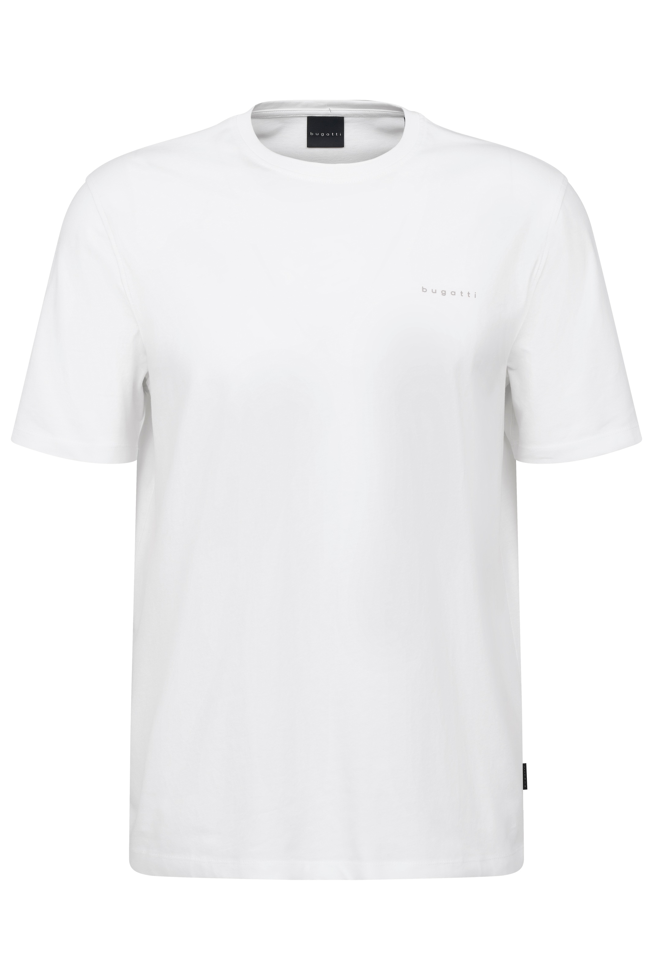 bugatti T-Shirt, unifarben und mit Rundhals