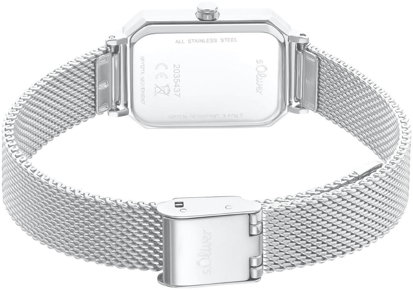 s.Oliver Quarzuhr, Armbanduhr, Damenuhr, analog, Edelstahlarmband