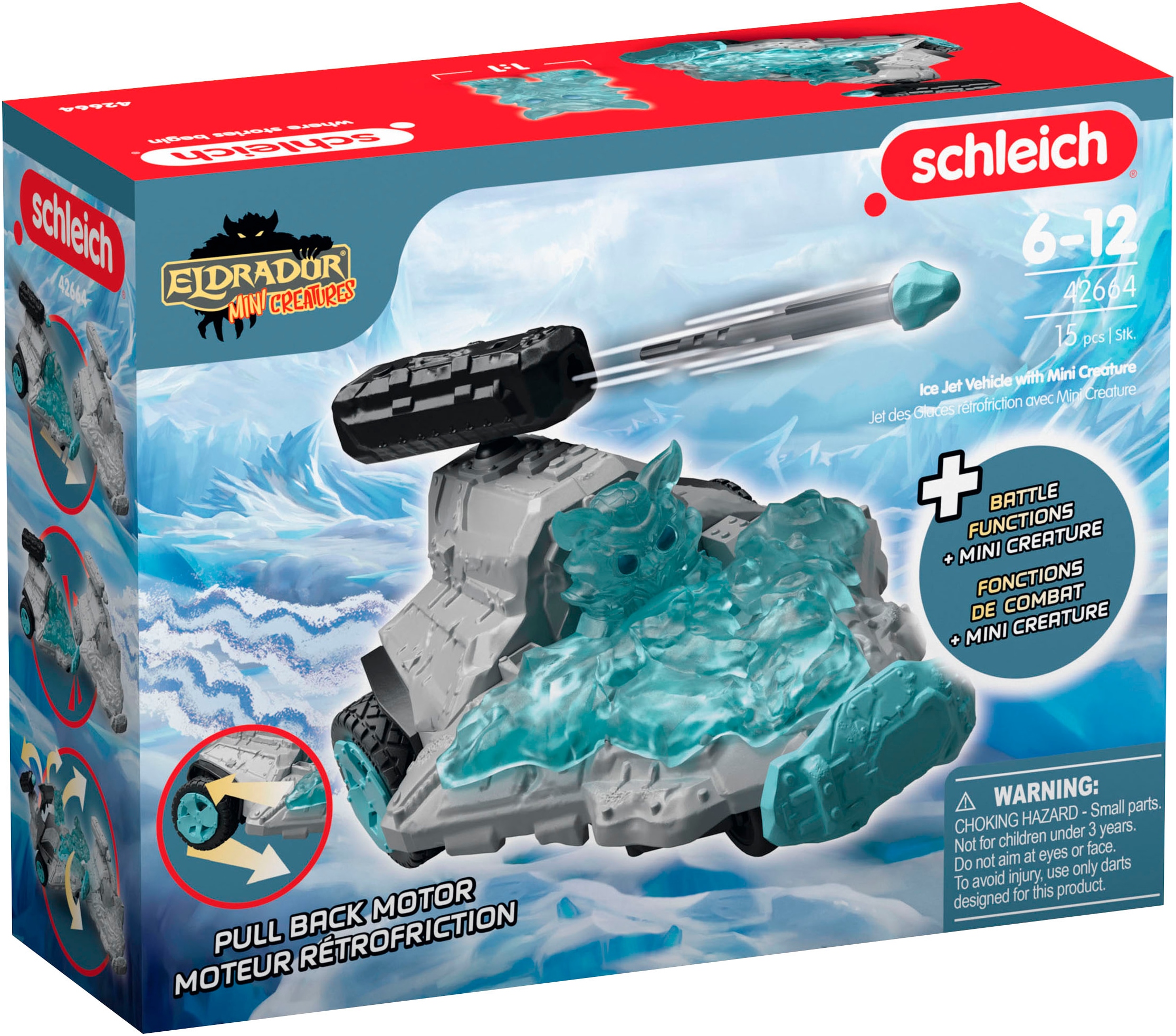 Schleich® Spielzeug-Auto »ELDRADOR® CREATURES, Eis Düsenjet Fahrzeug mit Mini Cretaure (42664)«, Made in Europe