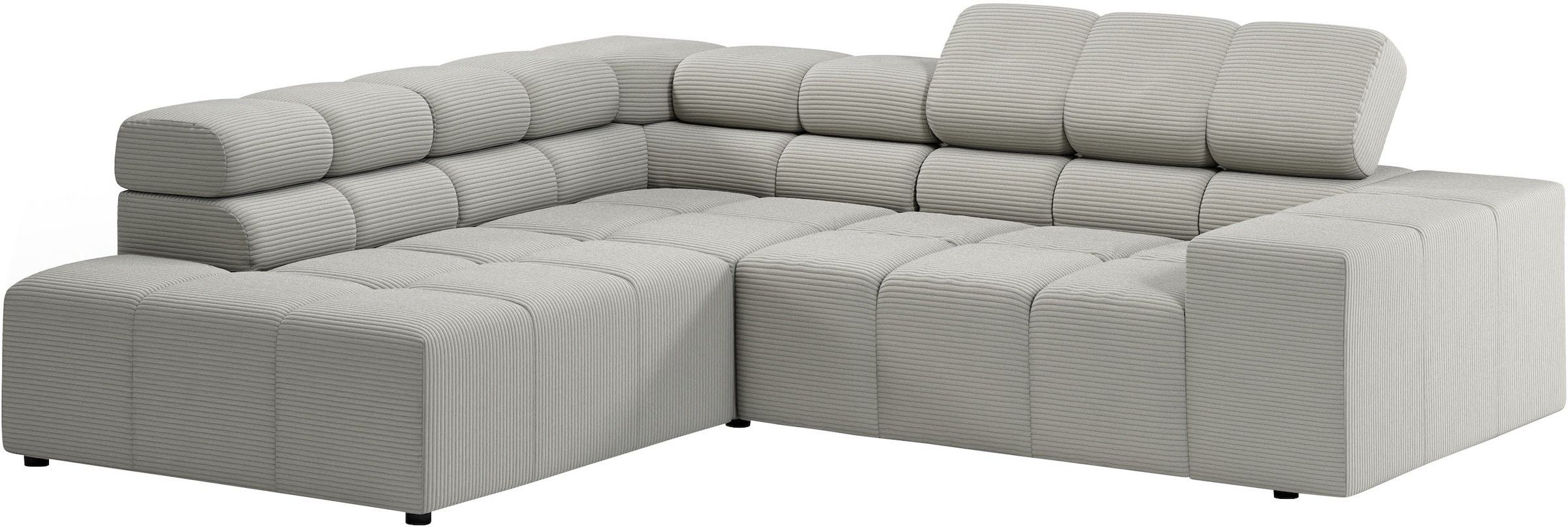 INOSIGN Ecksofa »Ancona, incl. Kopfteilverstellung + 3 Zierkissen, L-Form, bequem«, wahlweise motorische Sitztiefenverstellung, B/T(H: 249/215/70 cm