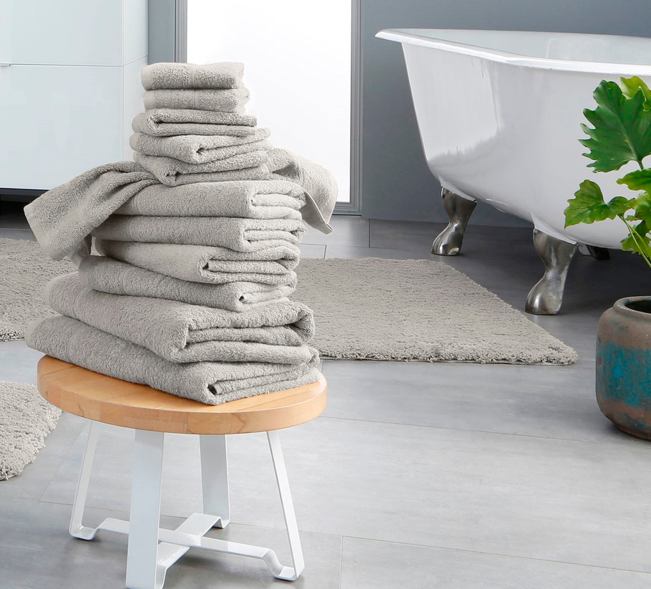 my home Handtuch Set »Sanremo«, Set, 12 tlg., Frottier, Handtücher mit  Bordüre, einfarbiges Handtuch-Set aus 100% Baumwolle online bestellen | Handtuch-Sets