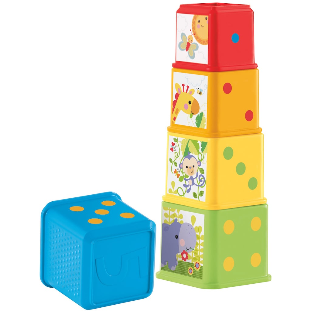 Fisher-Price® Stapelspielzeug »Entdecker- und Stapelwürfel«, (5 tlg.)