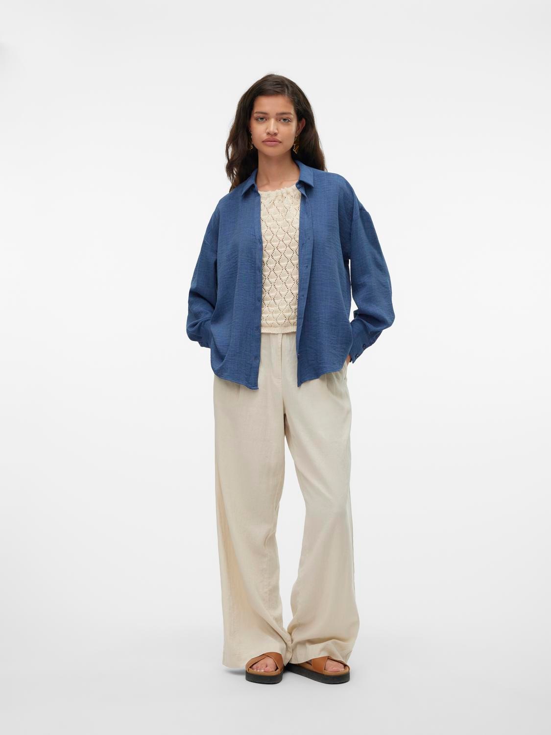 Vero Moda Langarmbluse »VMMELANEY QUEENY LS SHIRT WVN NOOS«