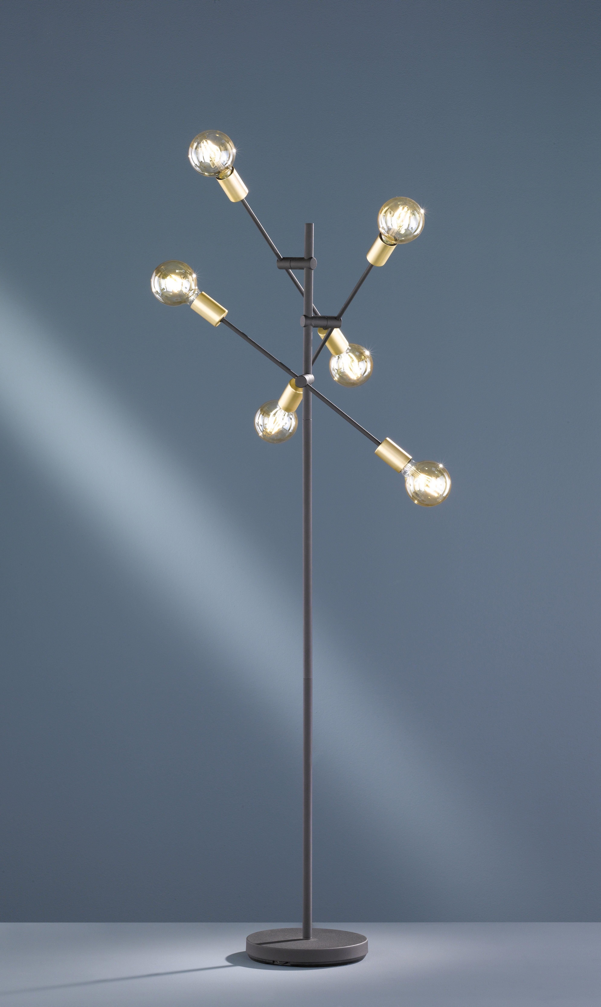 TRIO Leuchten Stehlampe »CROSS«, 6 flammig-flammig, Fussschalter,schwenkbar, Leuchtmittel tauschbar