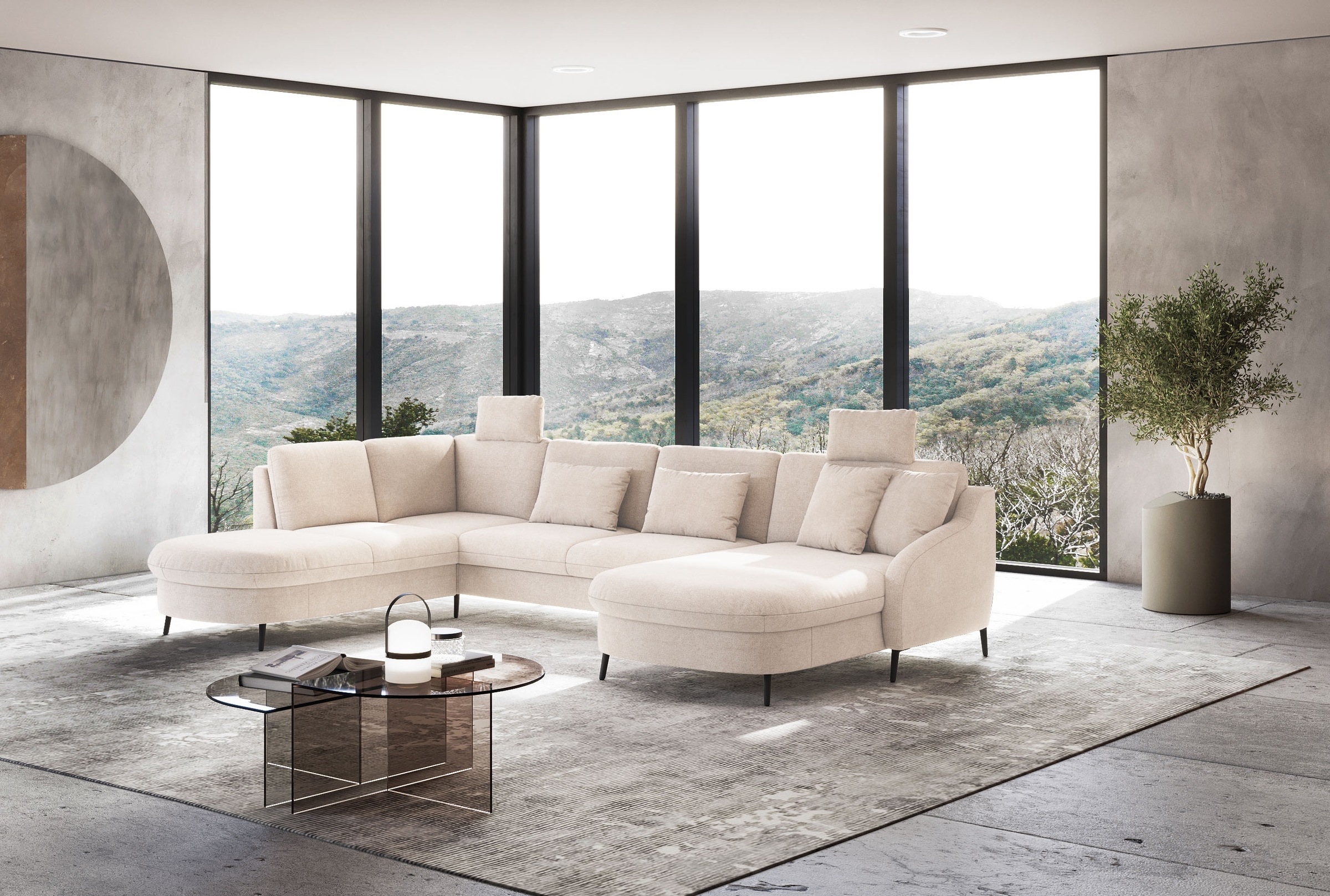 sit&more Wohnlandschaft »Soul U-Form«, wahlweise mit Bettfunktion und Bettkasten oder Schubkasten