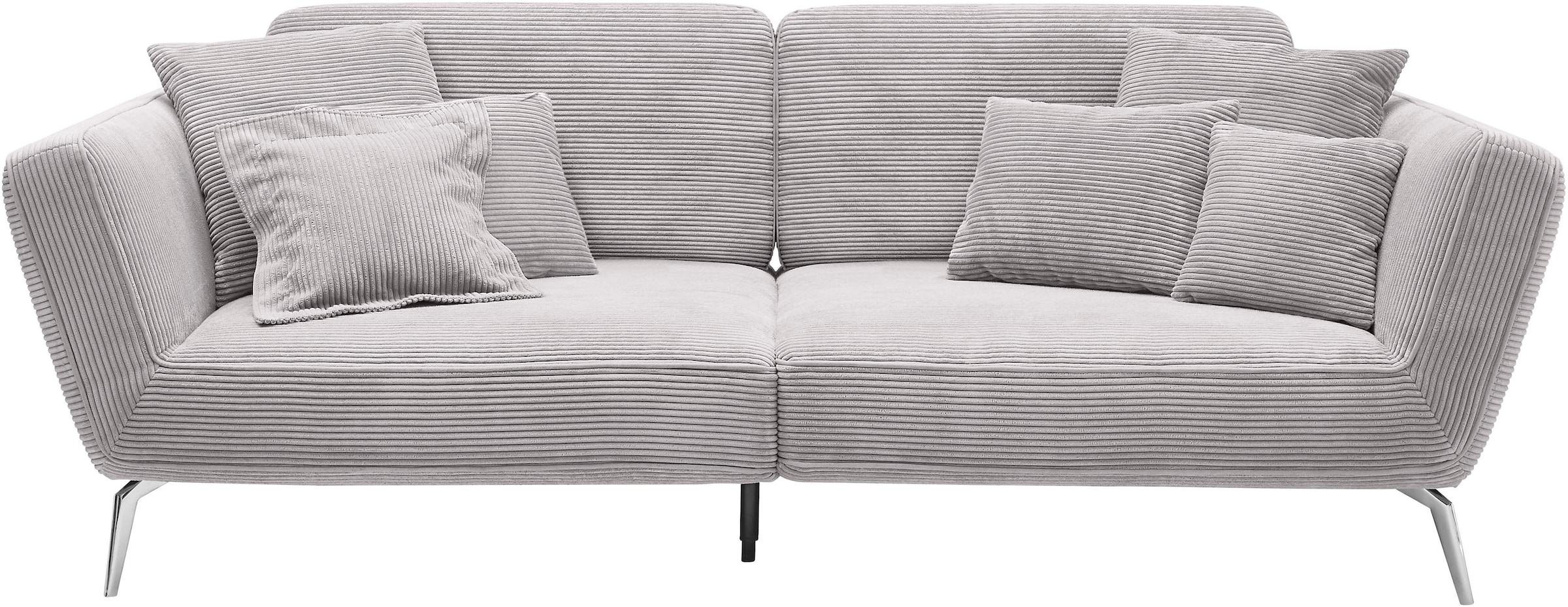 set one by Musterring Big-Sofa »SO 4500«, Füße chromfarben, wahlweise mit Kopfstütze, Breite 260cm, in Cord