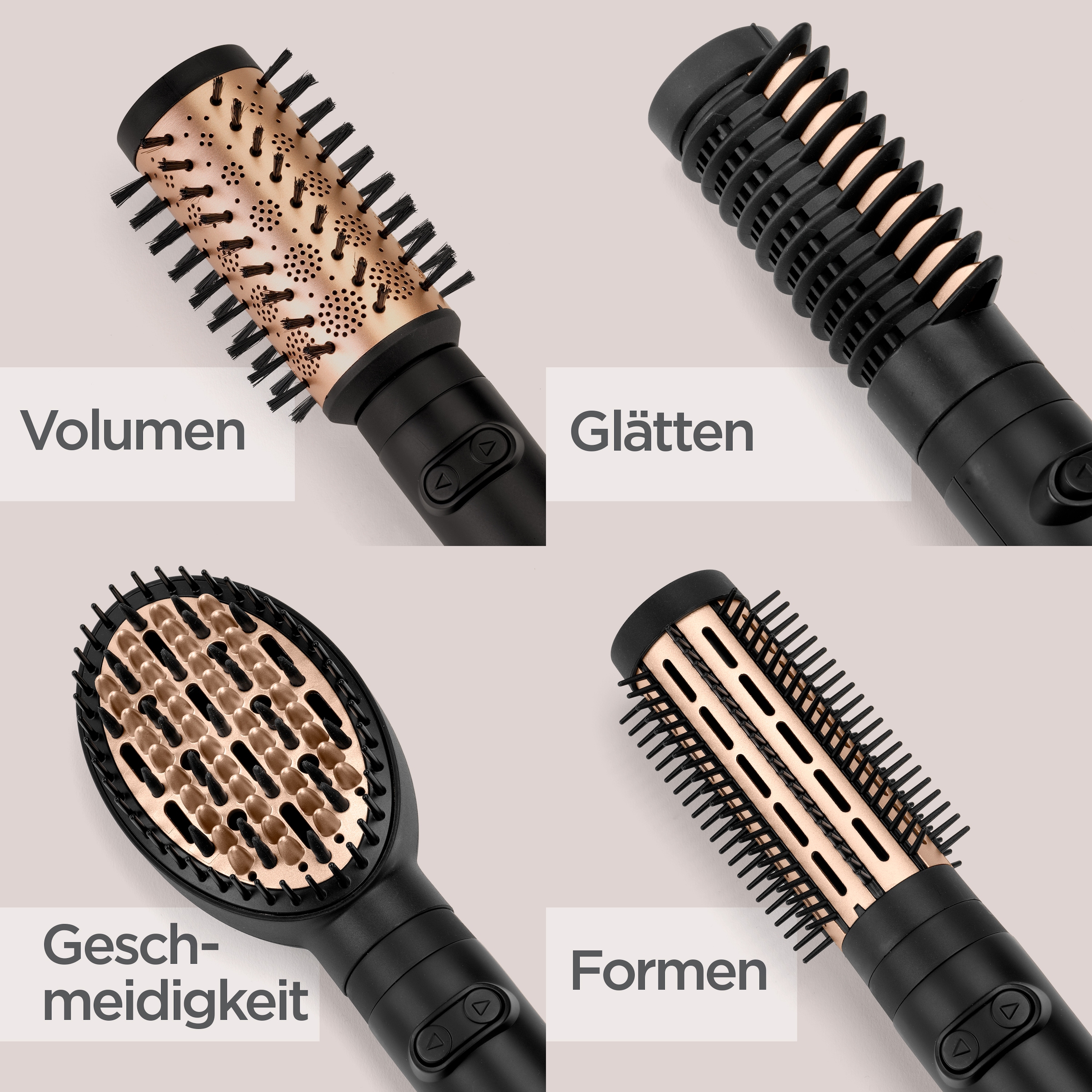 BaByliss Warmluftbürste »Big Hair Luxe Warmluftbürste mit 4 Aufsätzen, AS970E« 4 Aufsätze 650W Rundbürstenföhn, Rotierend, Ionen-Technologie, 4 Aufsätze
