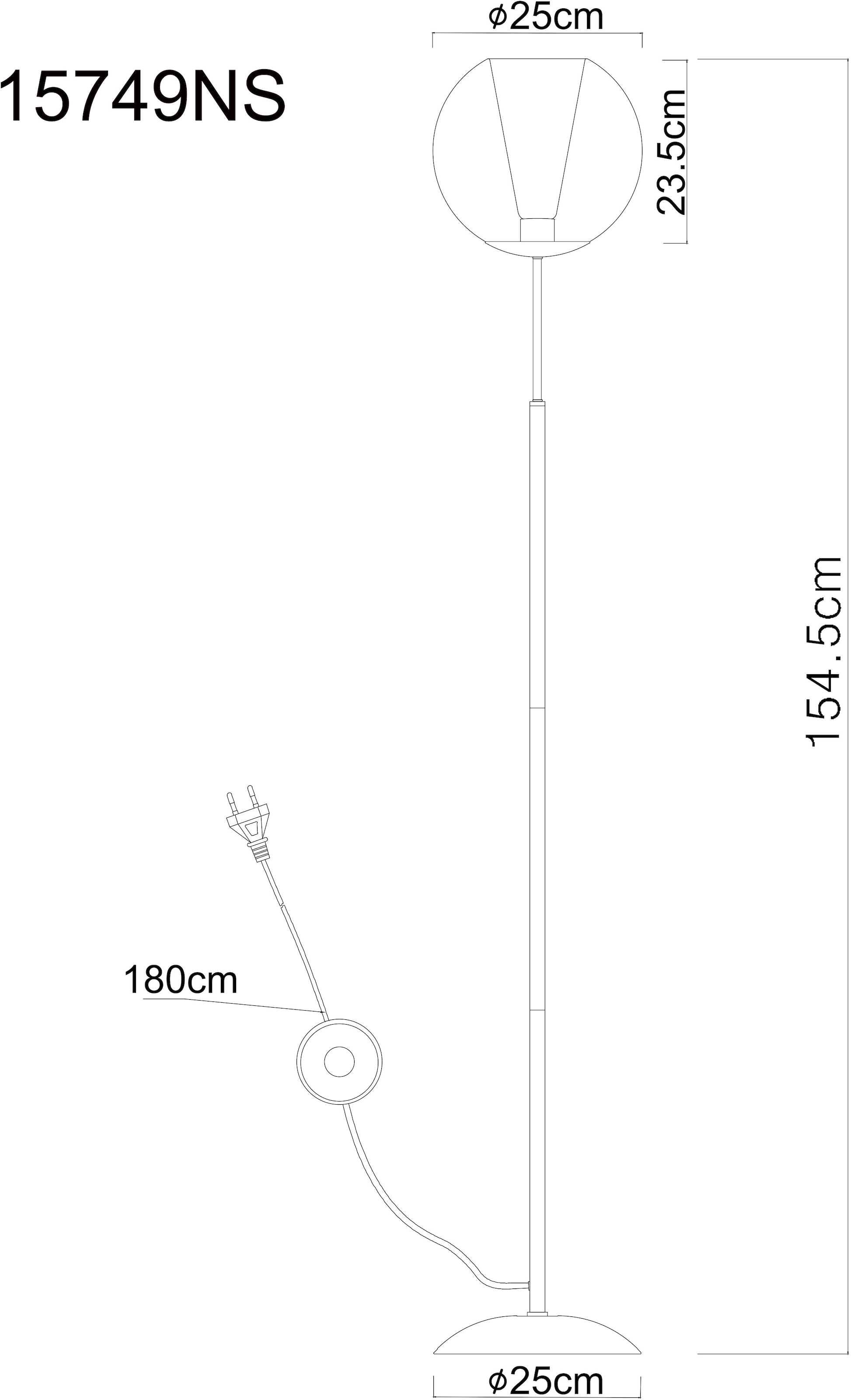 GLOBO LIGHTING Stehlampe »BARRY« E27 1 Stk. Stehlampe Glaskugel opal klar verlaufend Glaskristallleuchte