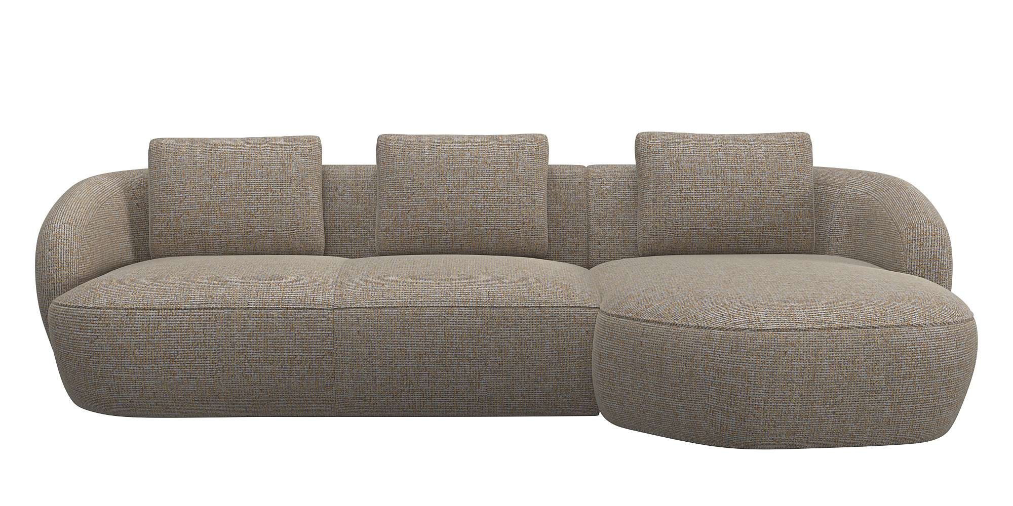 FLEXLUX Wohnlandschaft »Torino, rund, L-Form, Sofa-Ecke mit Recamiere, Long günstig online kaufen