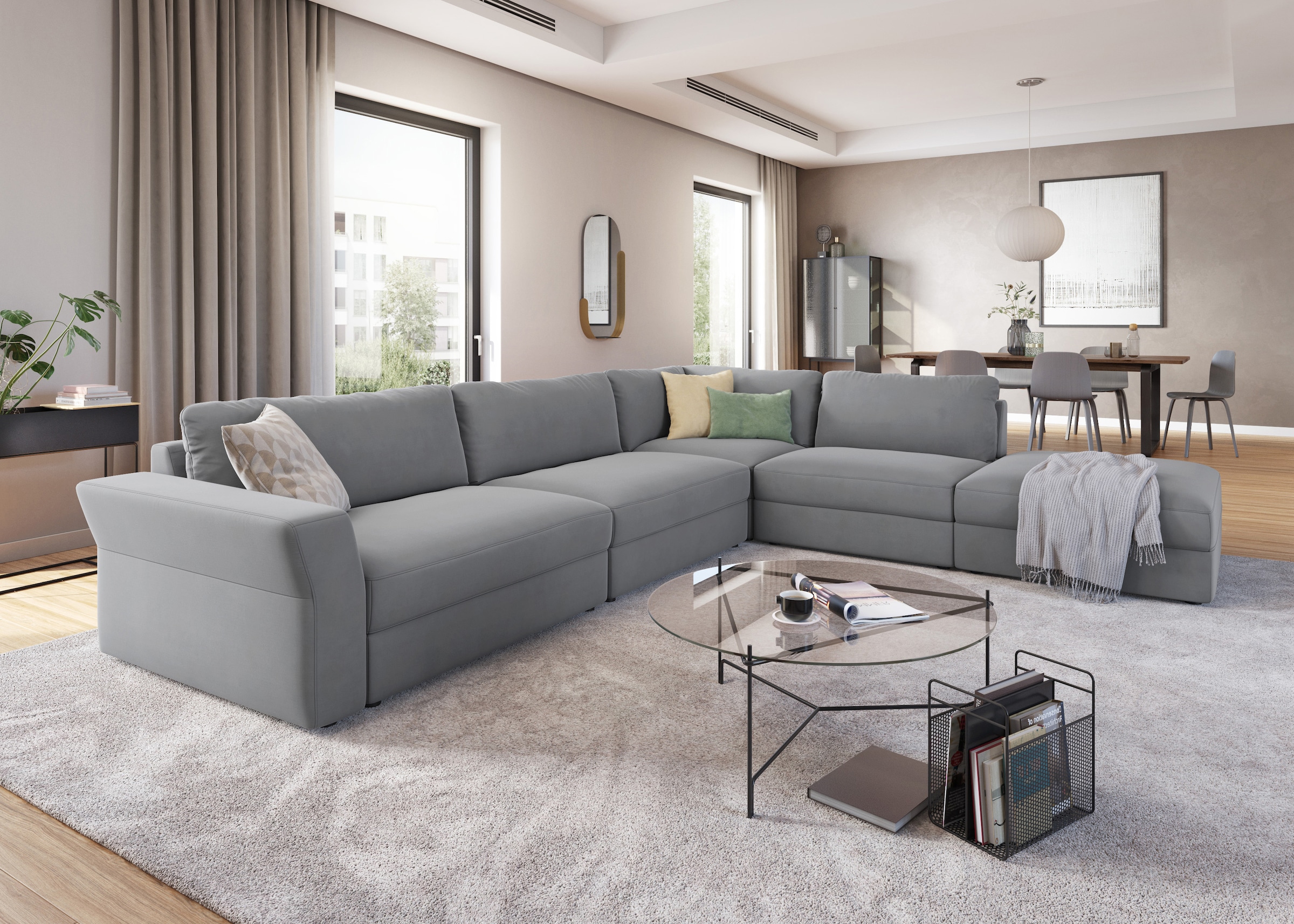 sit&more Ecksofa »Cadabra L-Form«, Breite 356 cm, mit Sitztiefenverstellung