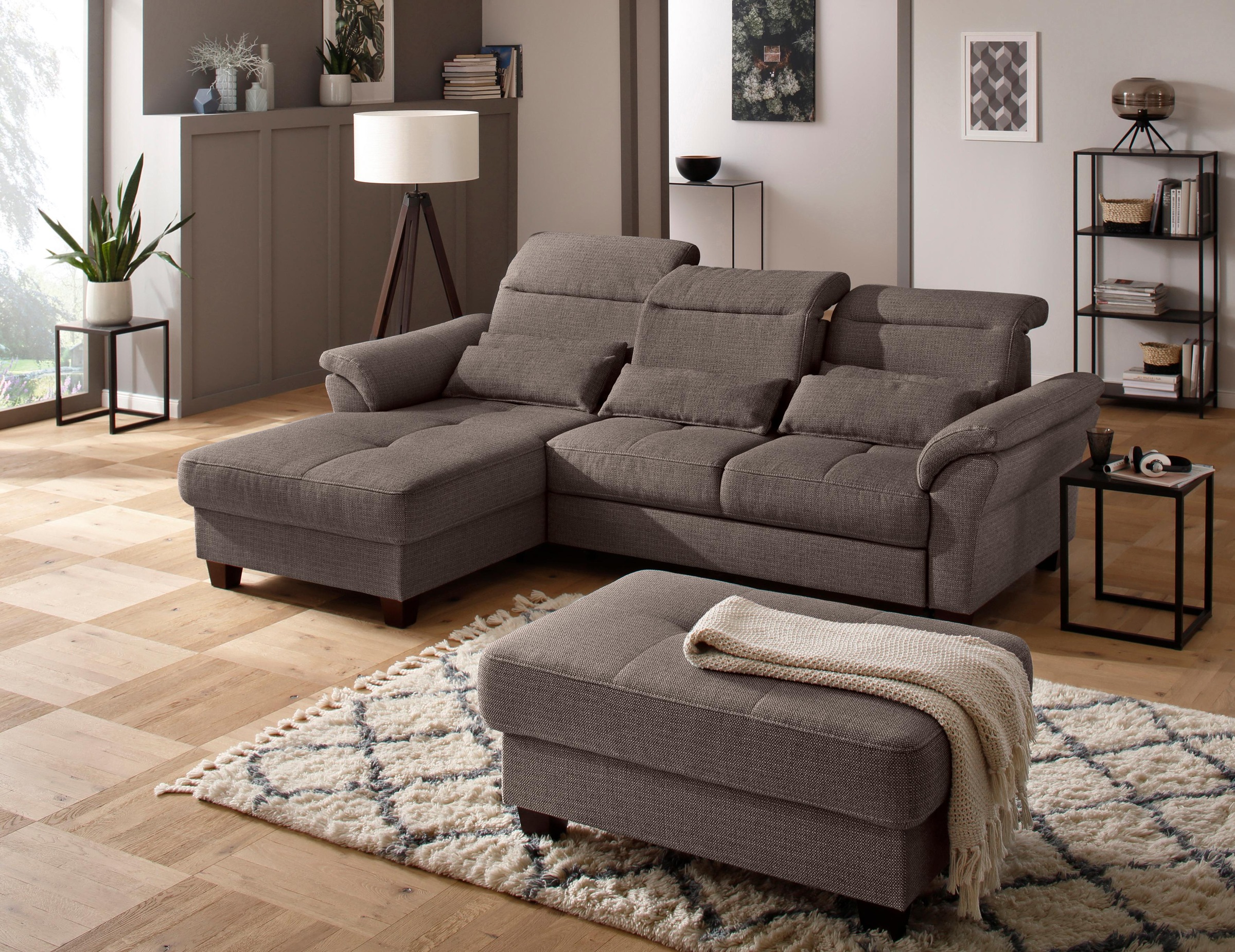 Home affaire Ecksofa »Solvei L-Form« mit Recamierenabschluß und Sitztiefenv günstig online kaufen