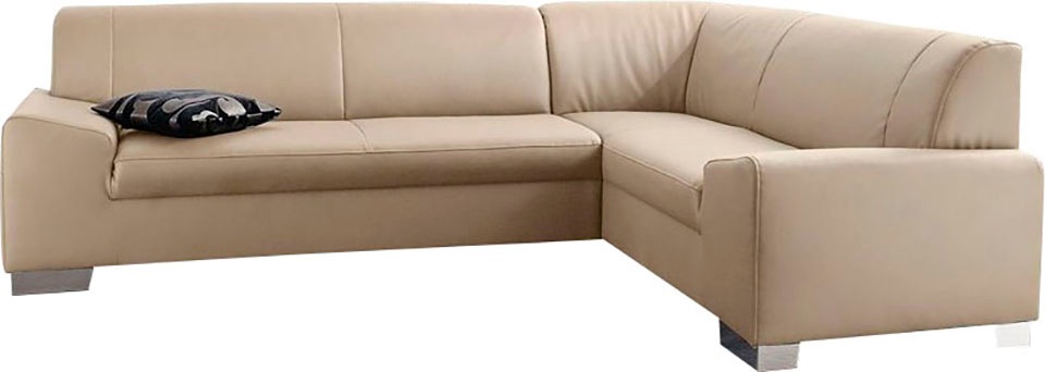 DOMO collection Ecksofa "Alisson, zeitlose Optik, flache Armlehnen, L-Form" günstig online kaufen