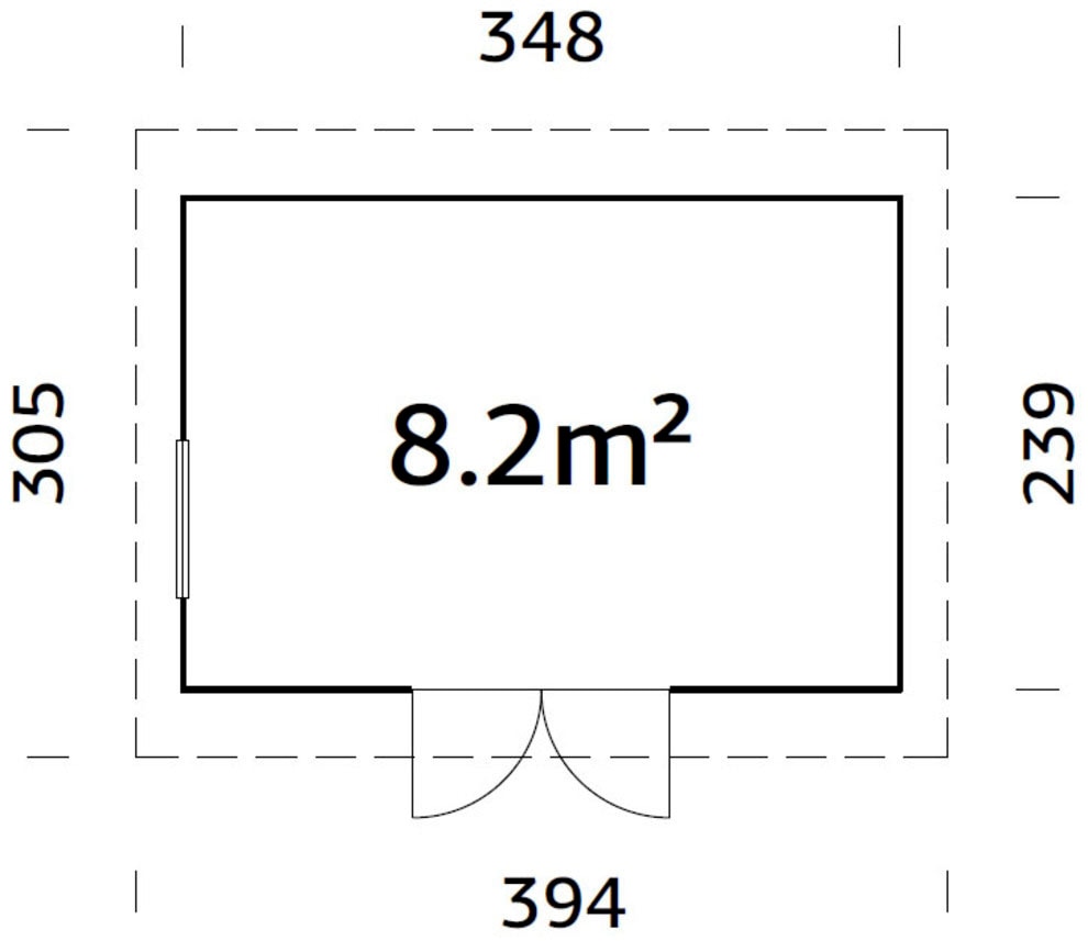 Palmako Gerätehaus »Stig 8,2 m²«, BxTxH: 348x239x250 cm, witterungsbeständig
