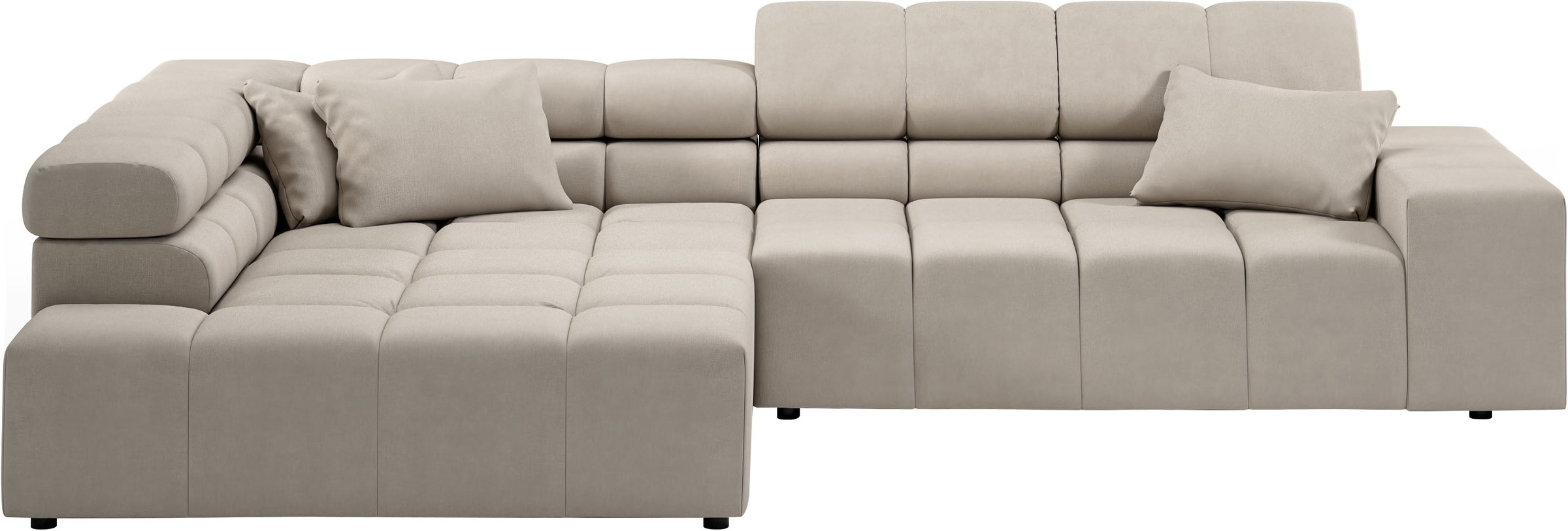 INOSIGN Ecksofa »Ancona incl. Kopfteilverstellung, Breite 319cm, L-Form«, wahlweise motorische Sitztiefenverstellung, auch in Cord + Easy Care