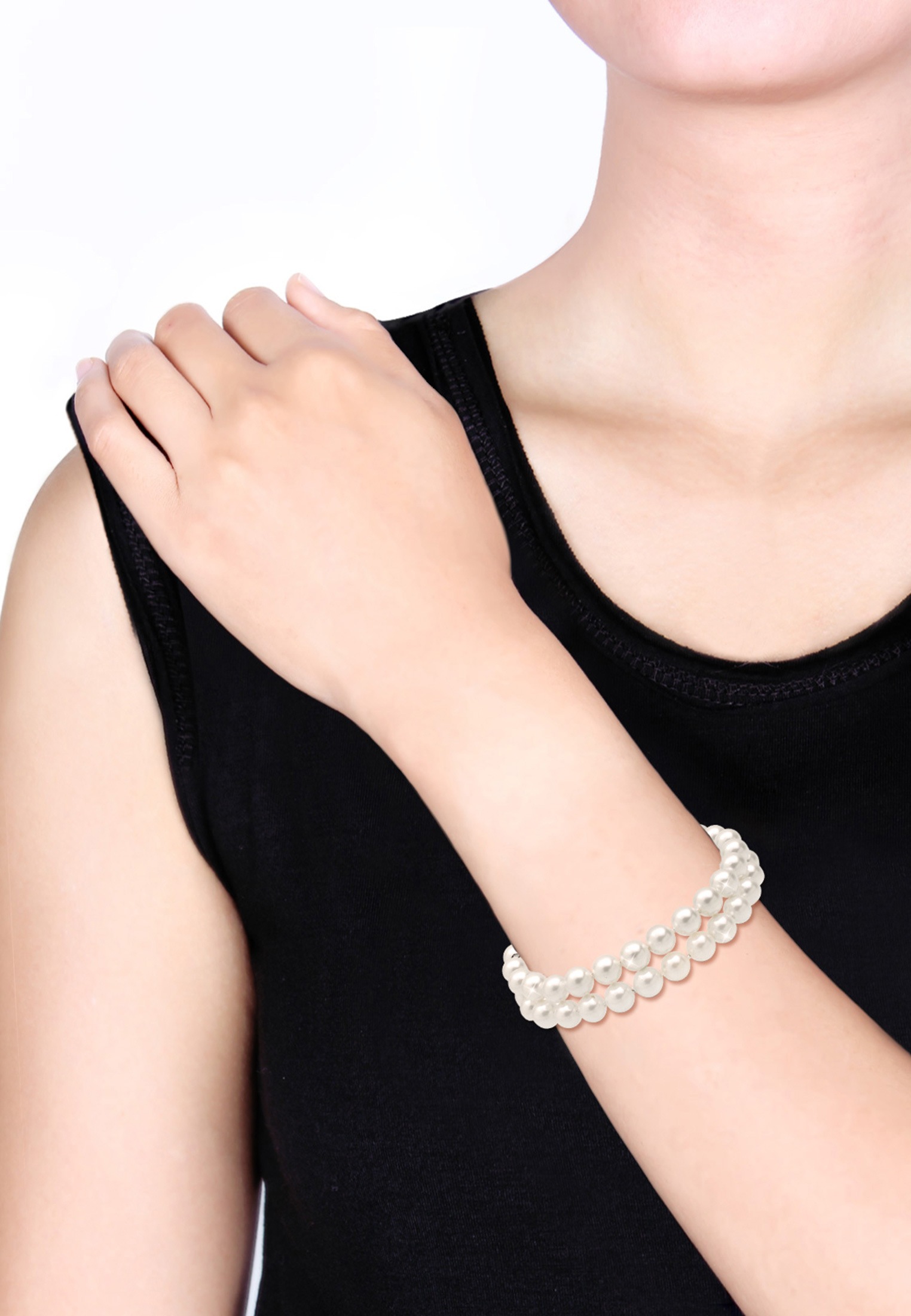 Elli Perlenarmband »Muschelkernperle 2-reihig«