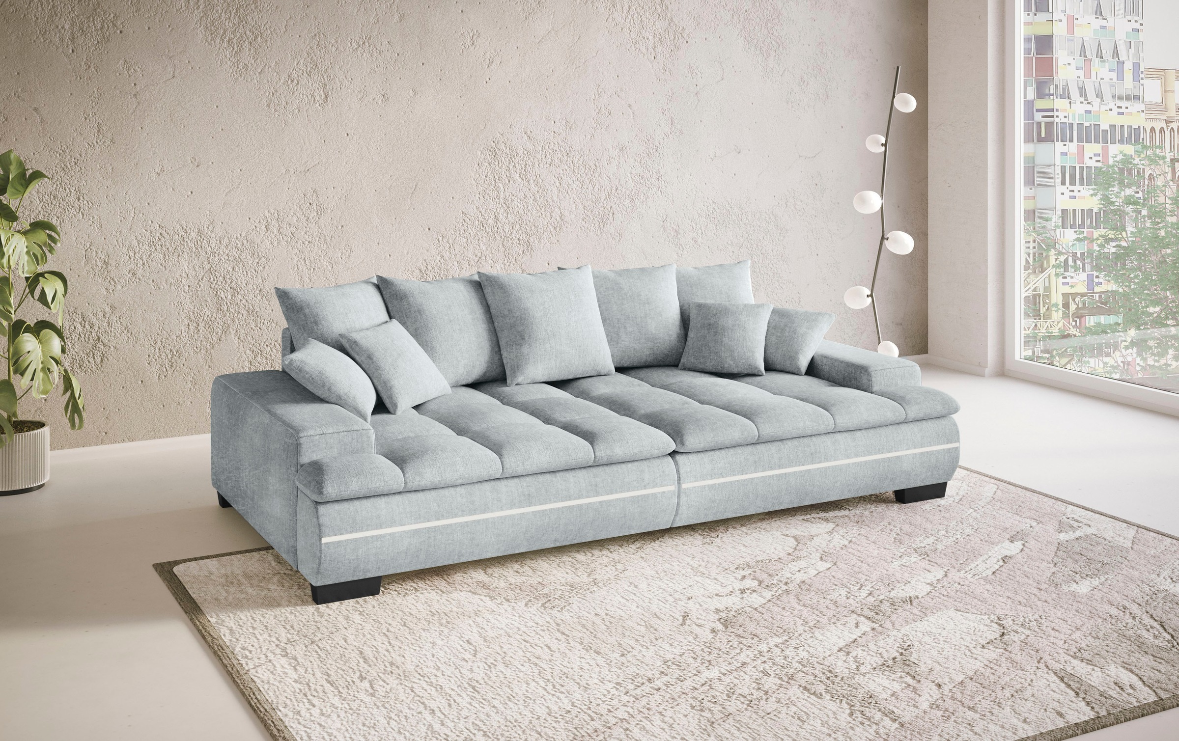 Mr. Couch Big-Sofa »Haiti II«, RGB-LED Beleuchtung, Kaltschaumpolsterung, bis 140 kg belastbar