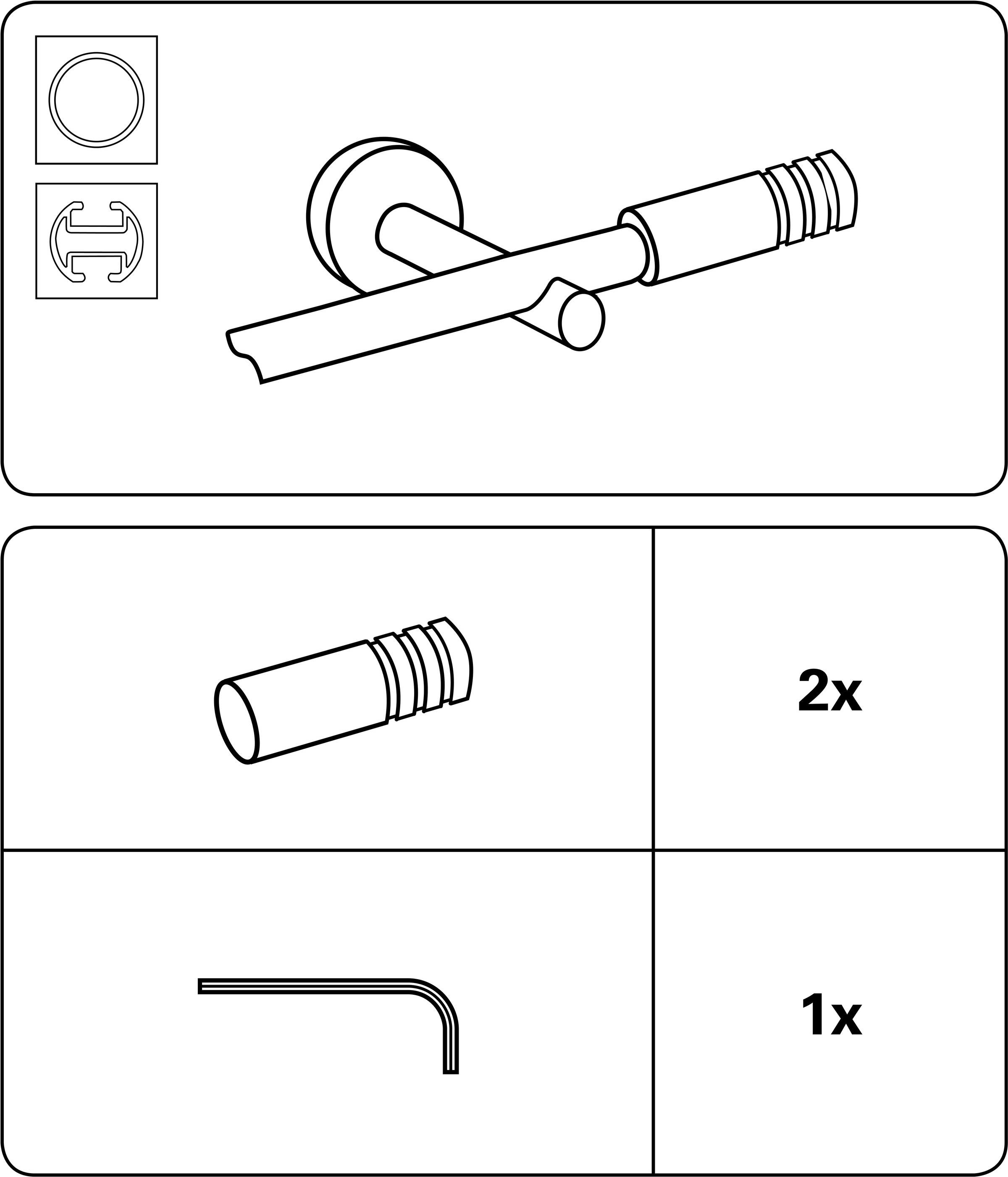 GARDINIA Gardinenstangen-Endstück »Zylinder«, (2 St.), Serie Gardinenstange Kira