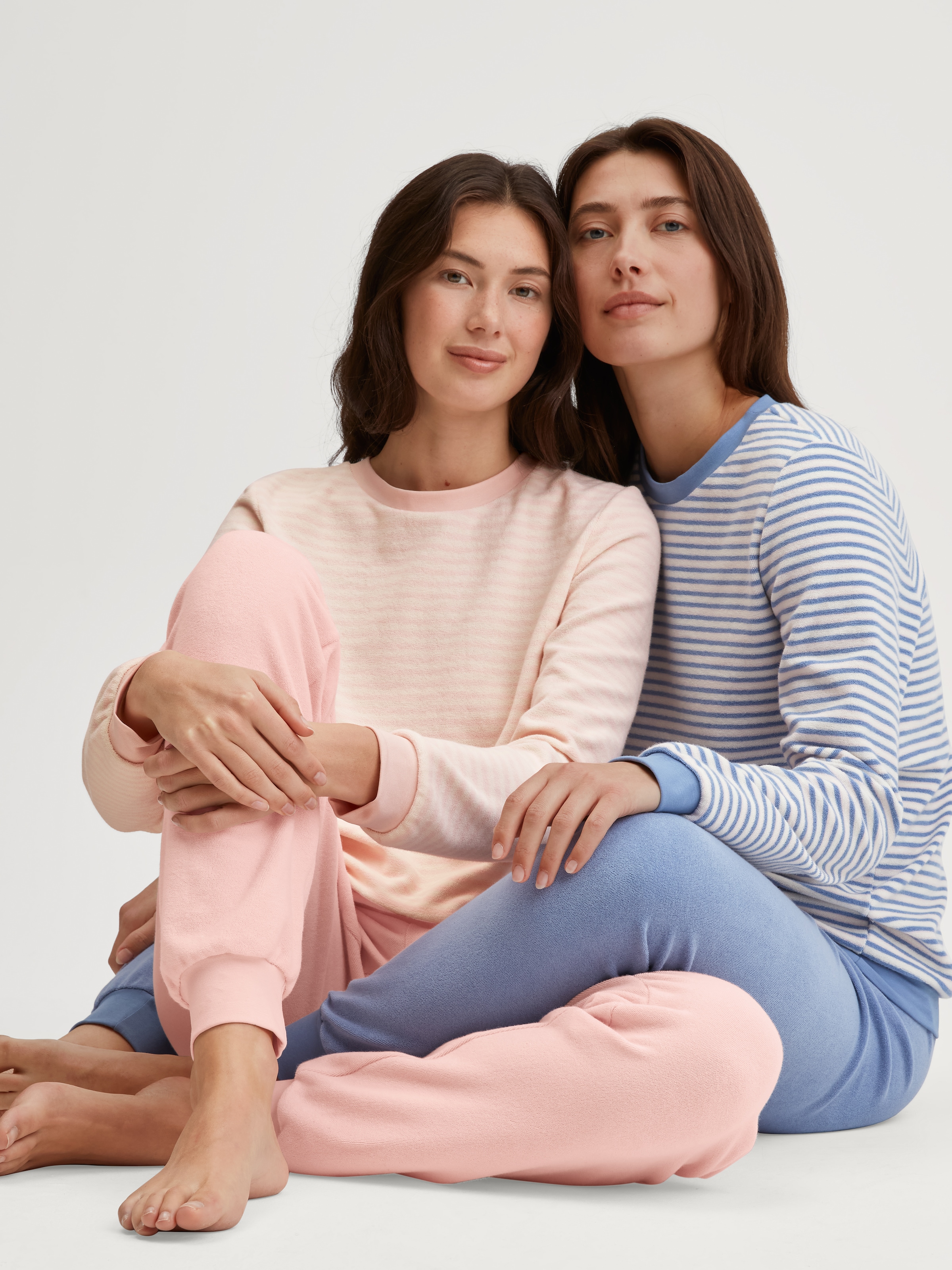 CALIDA Schlafanzug »Soft Dreams« 2 tlg. Ringel-Design, warm, weich, Frottee-Qualität, Cotton-Mix