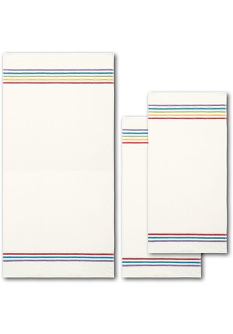 Dyckhoff Handtuch Set »Colourful«, Set, 3 tlg., Walkfrottier, mit bunter Streifenbordüre kaufen