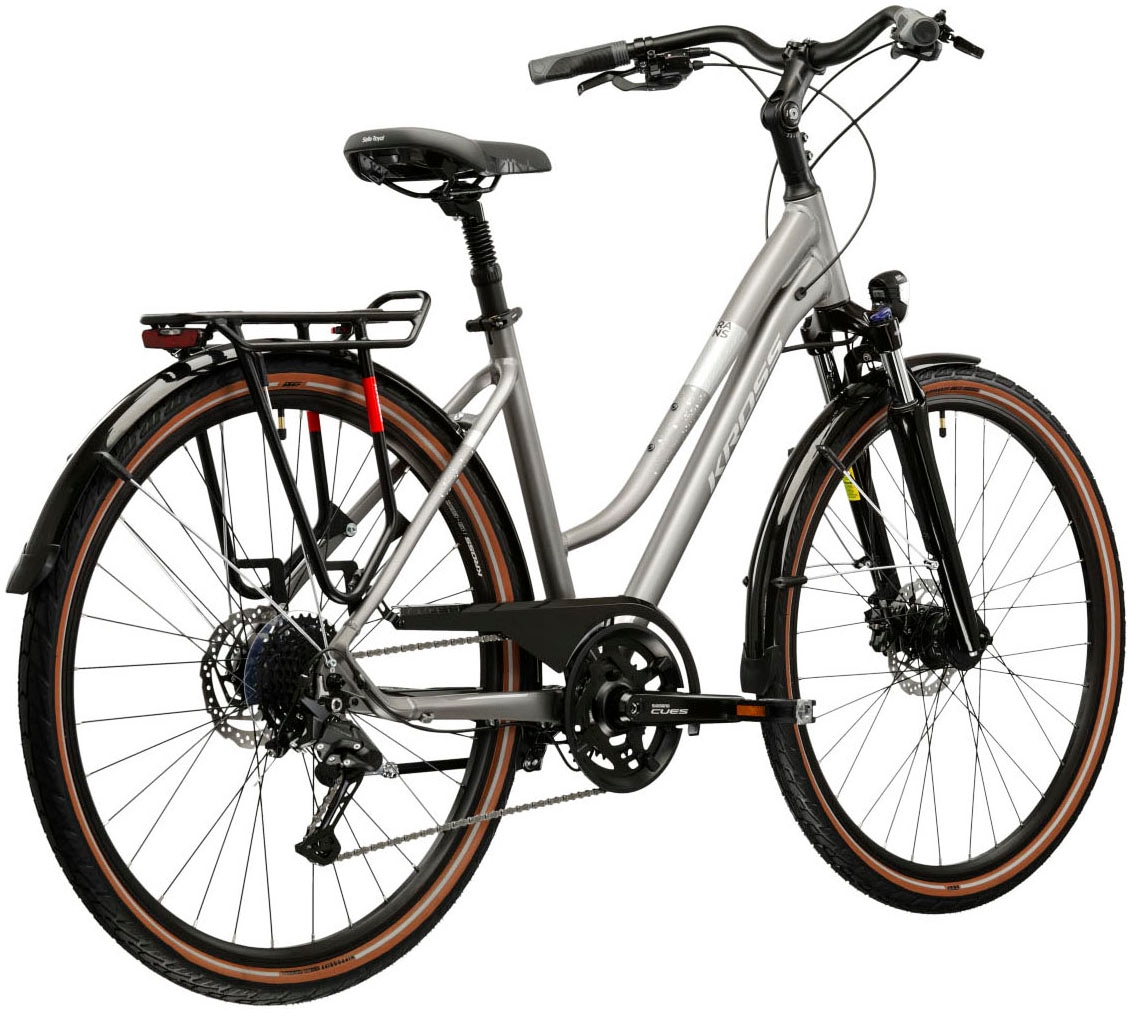 Kross Trekkingrad »KROSS Trekkingrad 28" Trans 5.0 ULT.RA silver 18 Gänge« 18 Gang Shimano CUES U3020 Schaltwerk Kettenschaltung