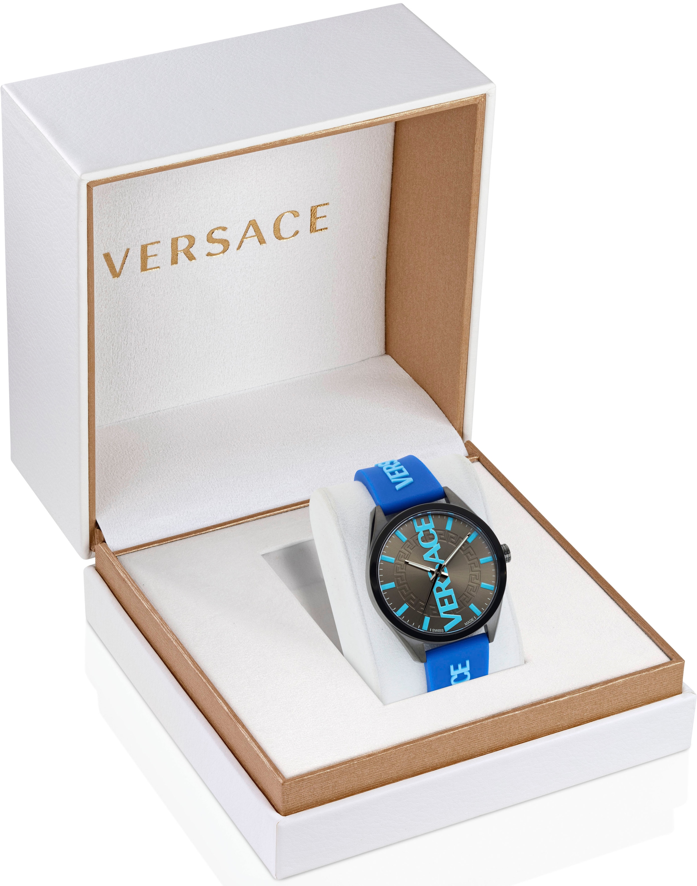 Versace Quarzuhr »V-VERTICAL«, Armbanduhr, Herrenuhr, Swiss Made, Leuchtzeiger, Saphirglas, analog