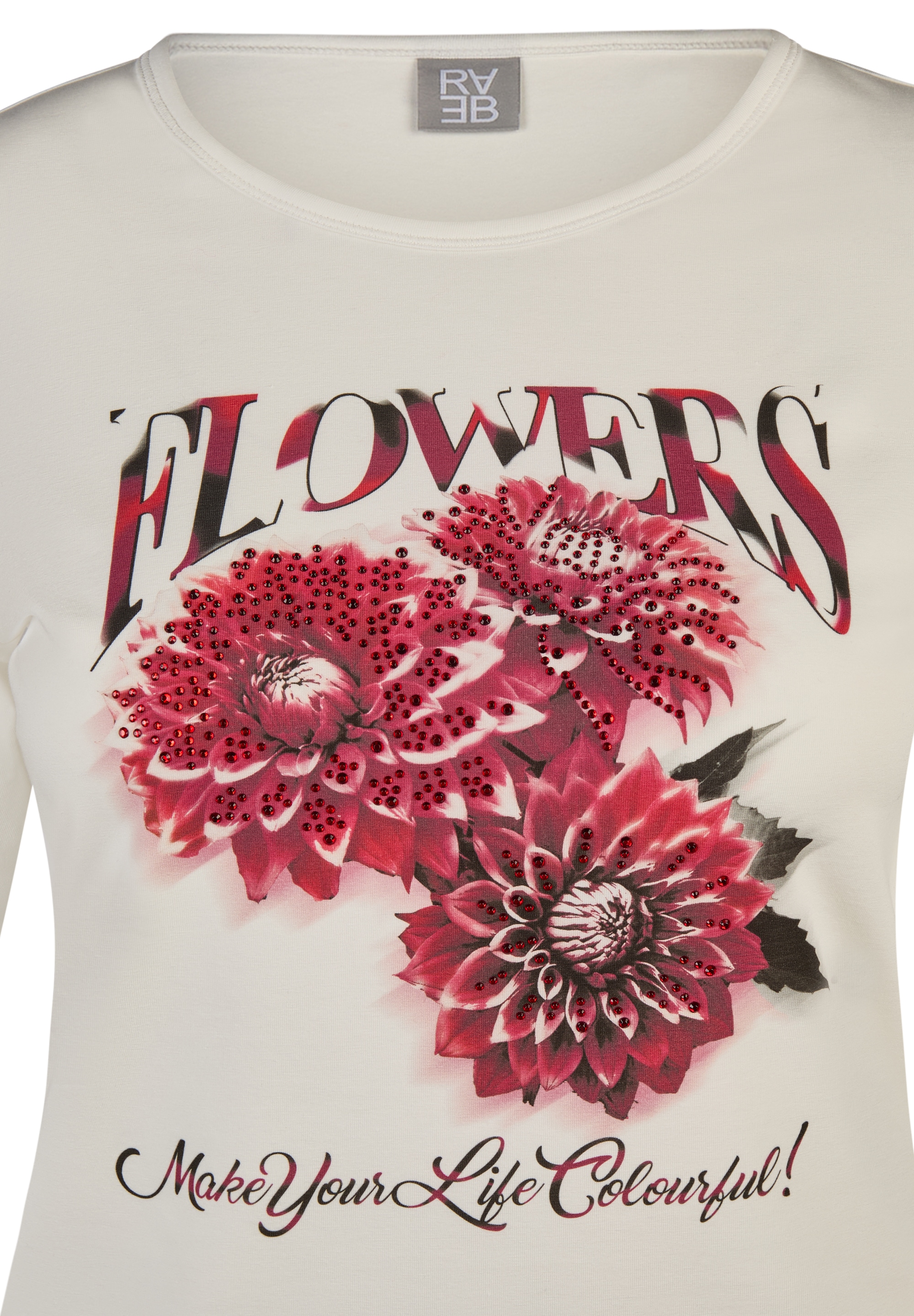 Rabe 3/4-Arm-Shirt mit Print und Glitzersteinen