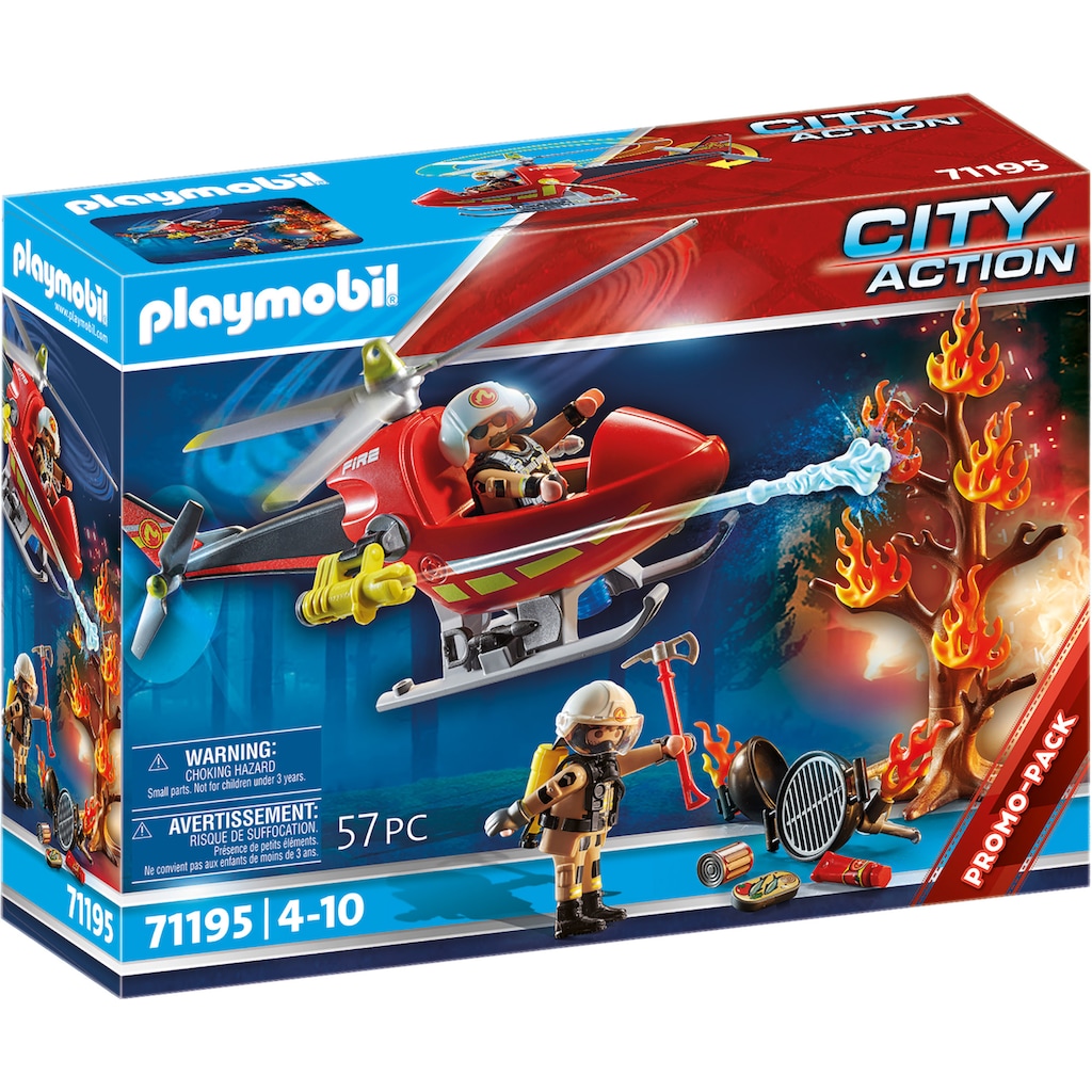 Playmobil® Konstruktions-Spielset »Feuerwehr-Hubschrauber (71195), City Action«, (57 St.)