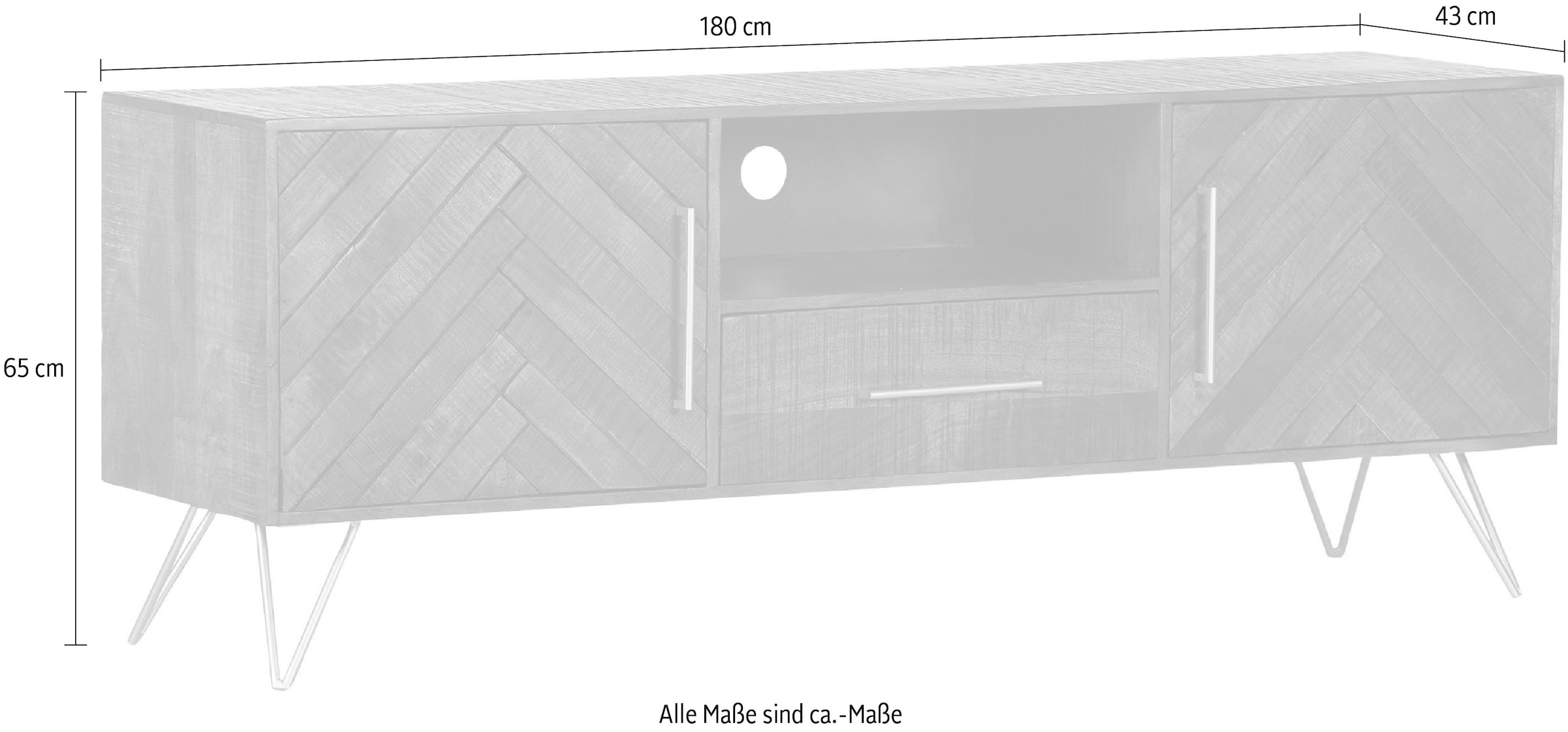 Gutmann Factory Lowboard »Herringbone« Kommode, Breite 175 cm