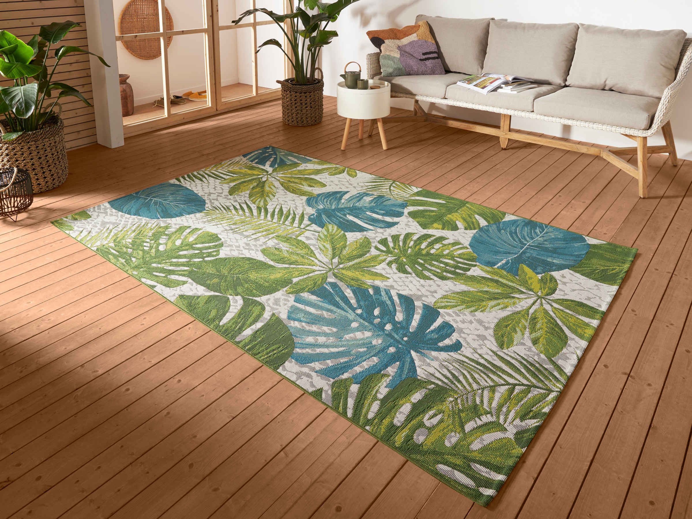 HANSE Home Outdoorteppich »Tropical Leaves«, rechteckig, 3 mm Höhe, In-& Ou günstig online kaufen