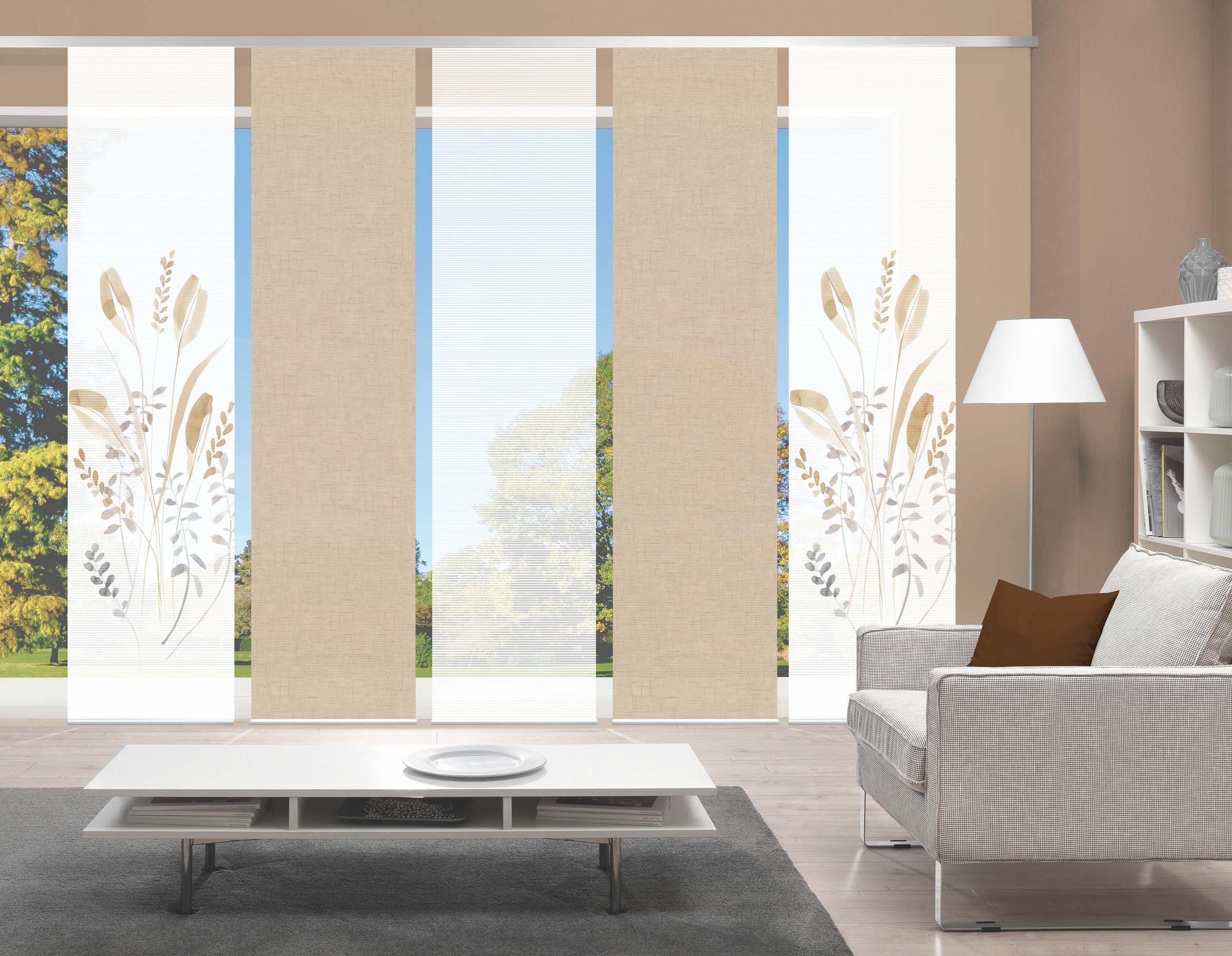 Vision S Schiebegardine »AYENE 5er SET« Paneelwagen 5 Stk. tlg. Schiebevorhang Digidruck 5er Set AYENE