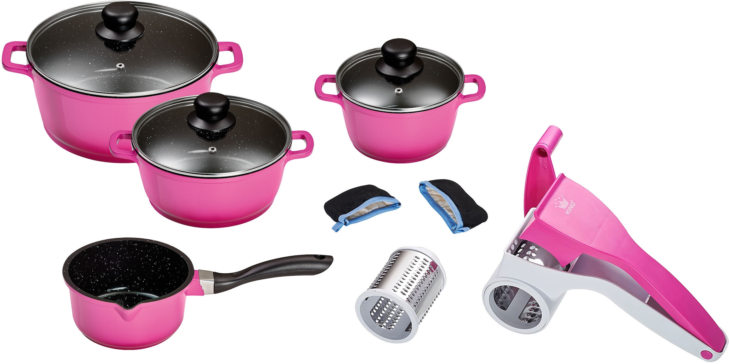 KING Topf-Set »Berry« Aluminiumguss Set, 1x Stielkasserolle Ø 16 cm, Kochto günstig online kaufen