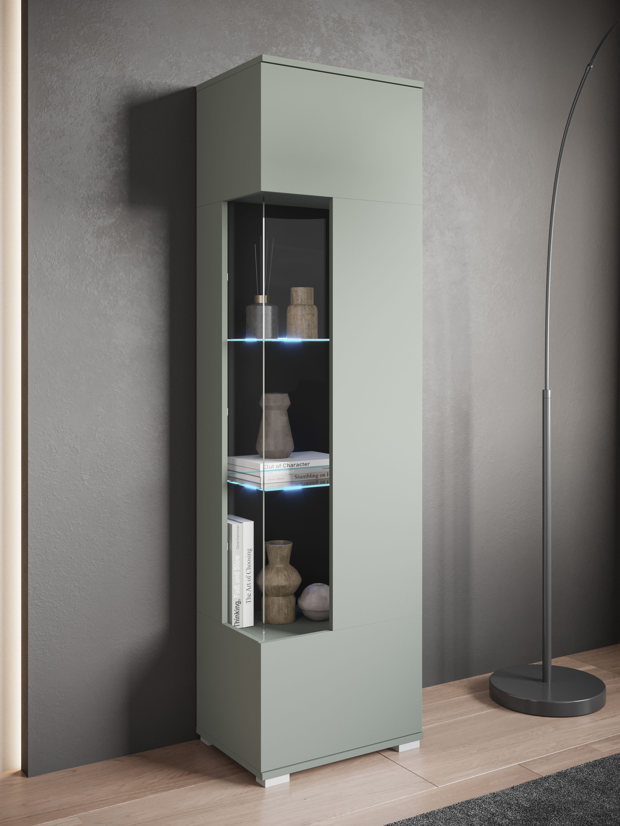 INOSIGN Vitrine »Kenia, stehend und hängend, Türanschlag wechselbar«, (1 St.), Vitrineschrank mit Glastüren 160 cm Höhe