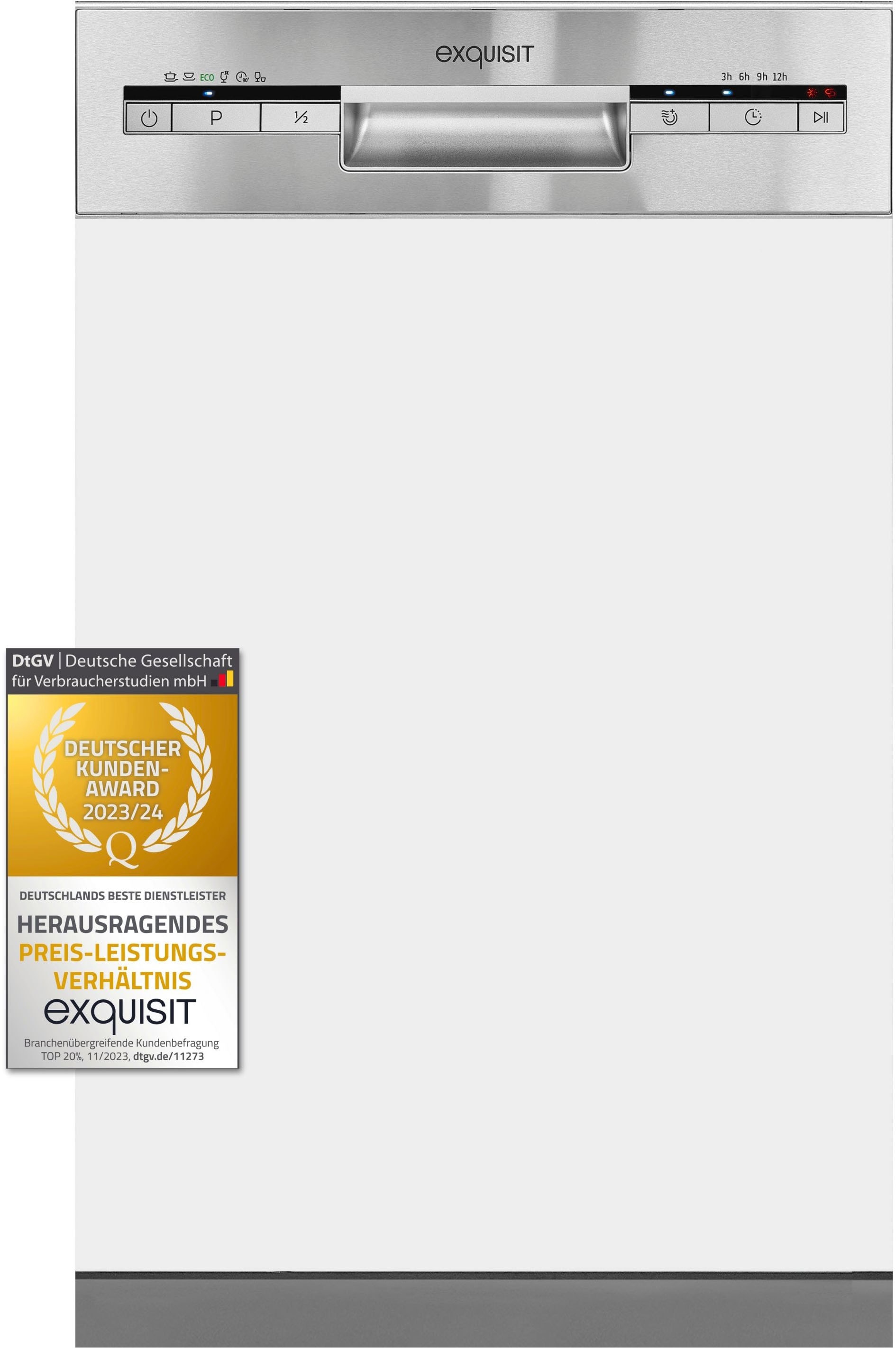 exquisit teilintegrierbarer Geschirrspüler »EGSP1009-EB-030E«, 9 Maßgedecke