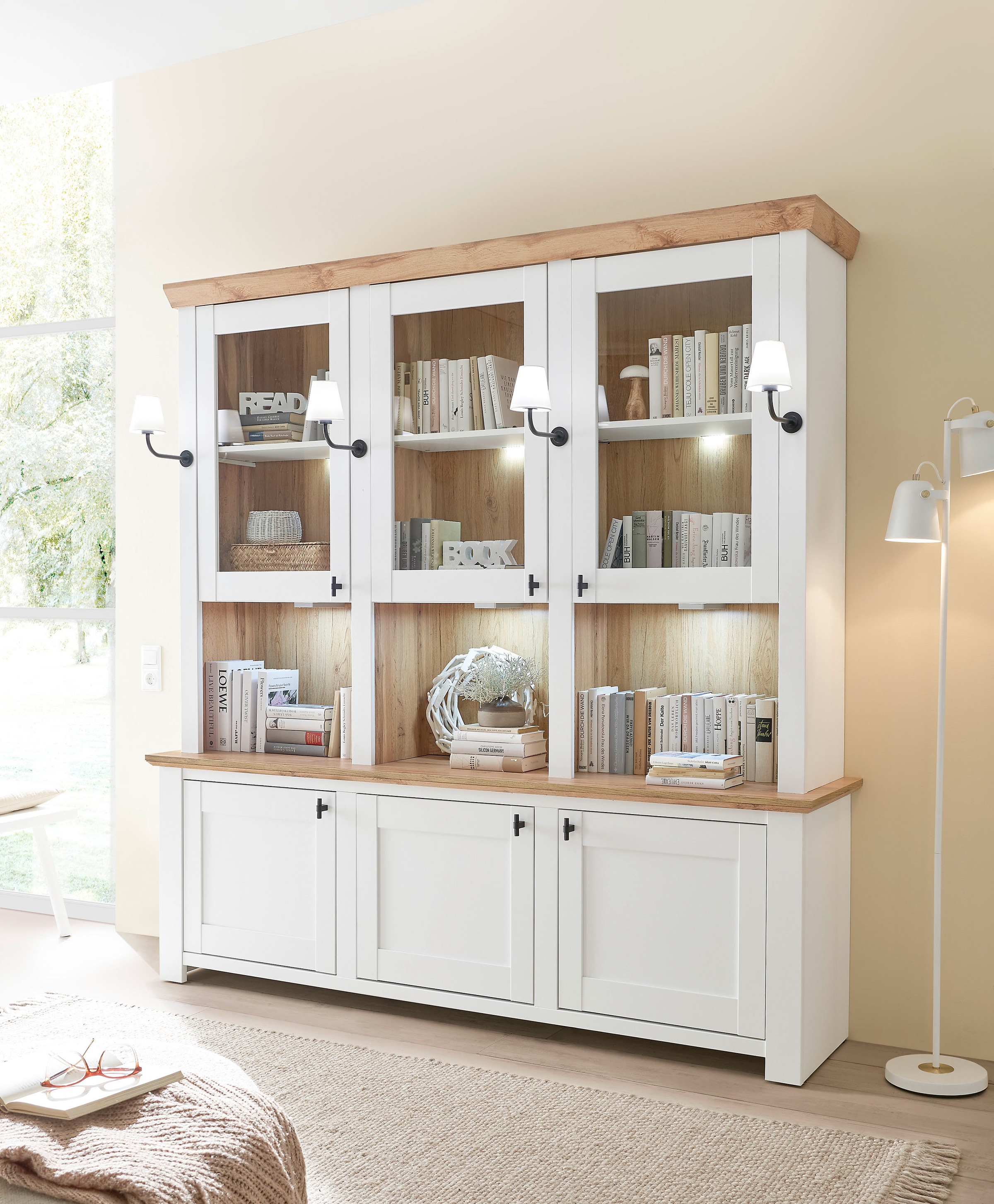 Home affaire Buffet »Bristol, Bücherschrank im Landhausstil, moderner Hochs günstig online kaufen