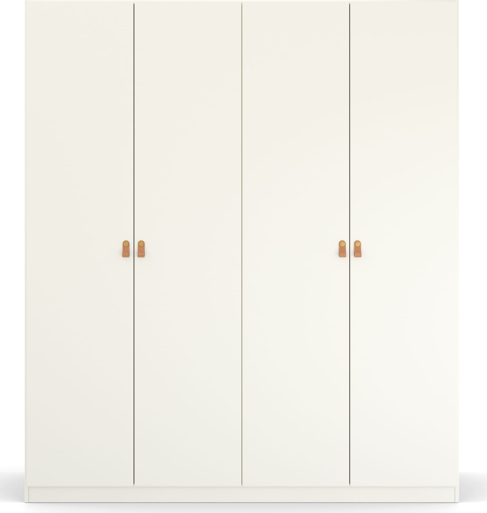 rauch Drehtürenschrank »Homey by Quadra Spin«, mit Grifflaschen aus weichem, cognacbraunem Leder