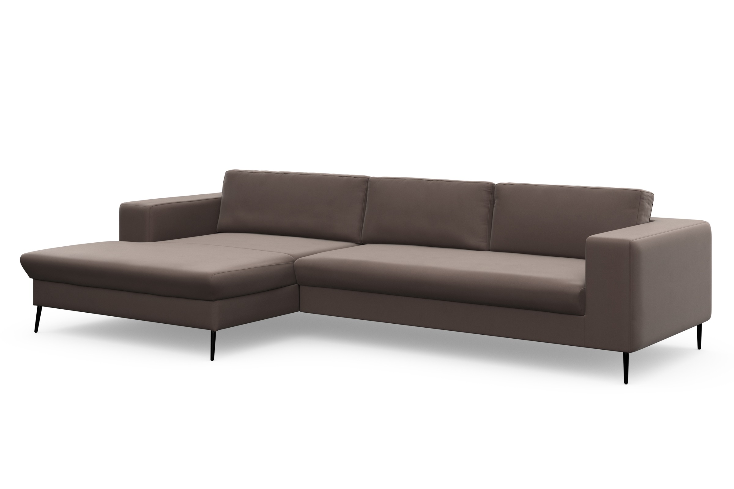 DOMO collection Ecksofa »Modica, zeitlos und elegant, L-Form«, moderne Optik mit extrabreiter Recamiere, auch in Cord