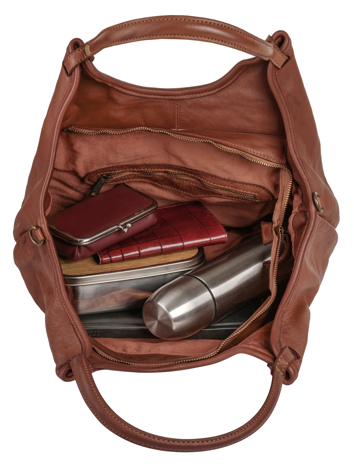 Samantha Look Henkeltasche echt Leder, Made in Italy