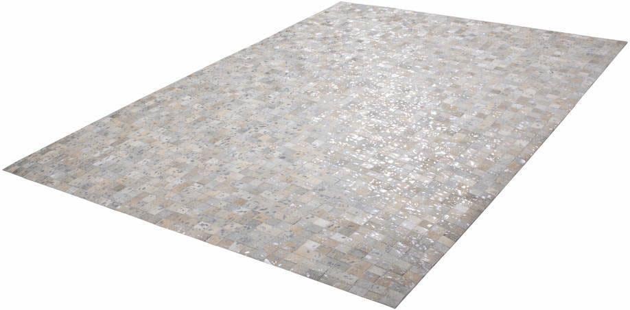 Kayoom Lederteppich »Rocket 110 - Fellteppich«, rechteckig, 8 mm Höhe, Patchwork - echtes Leder, Einzel Unikate, Metallische Applikationen