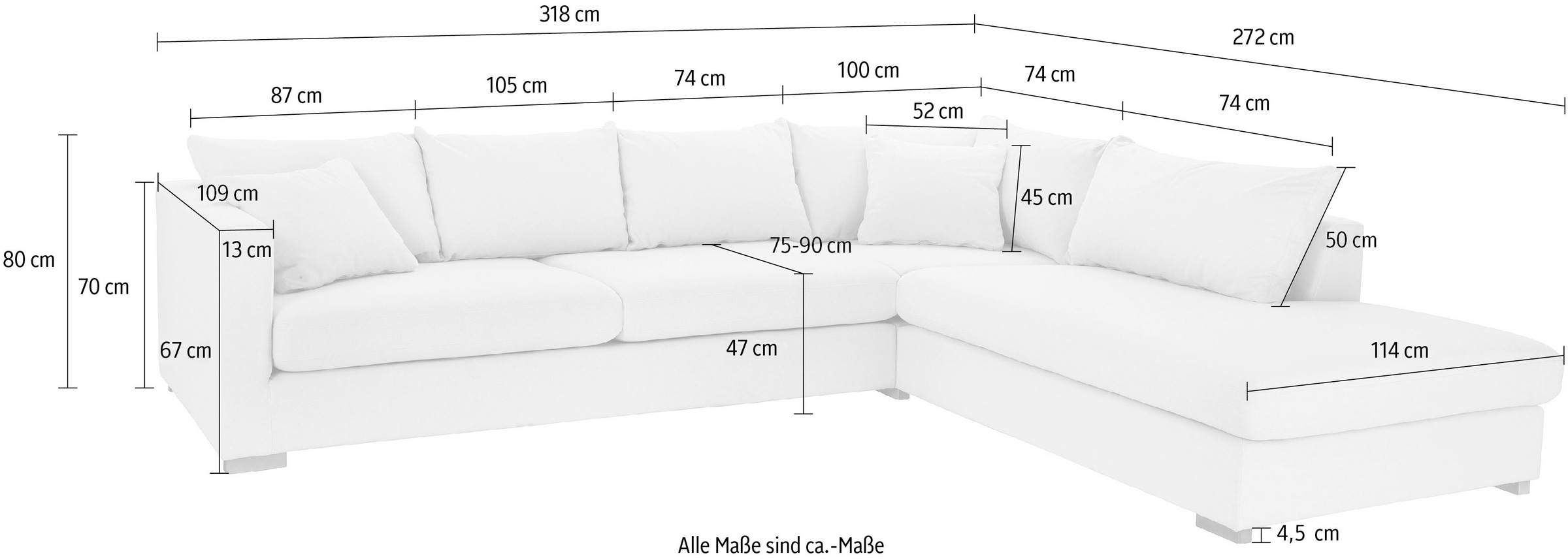 Guido Maria Kretschmer Home&Living Ecksofa »Arles, L-Form,«, extra tiefe Sitzfläche, in diversen Stoffqualitäten