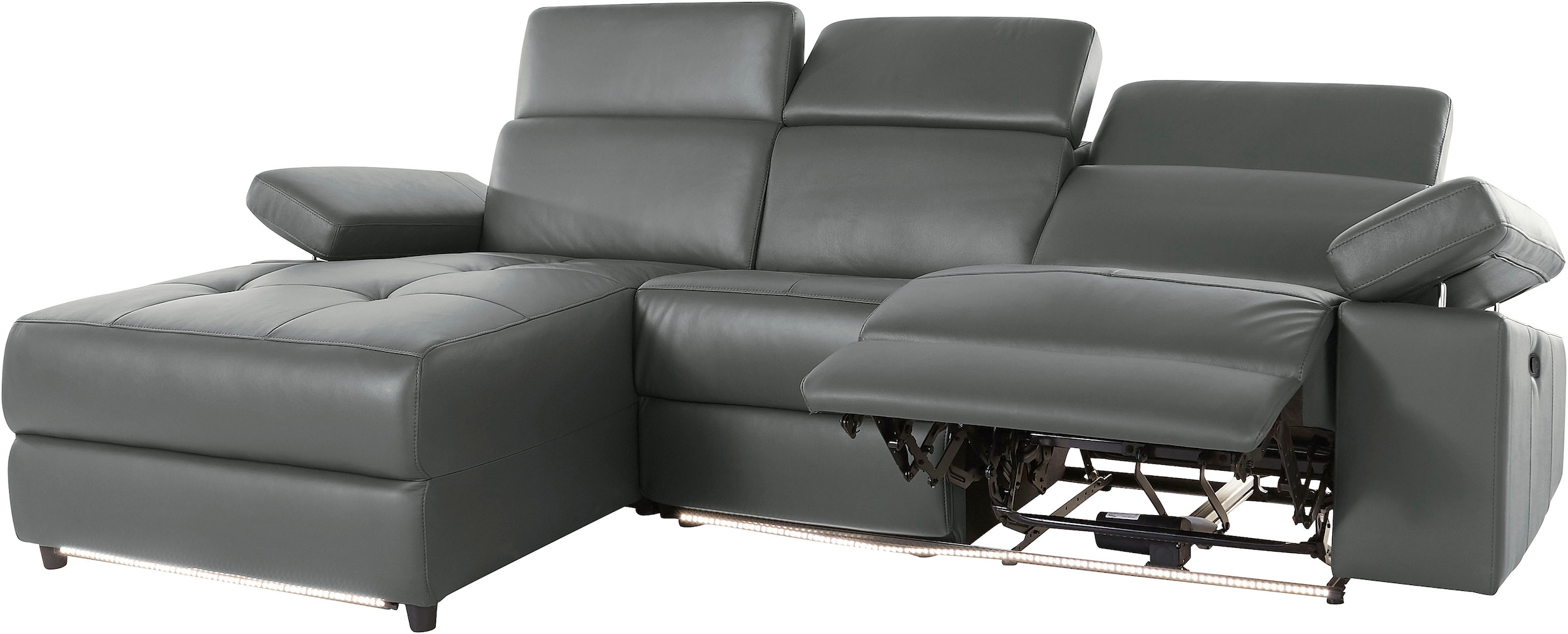 Places of Style Ecksofa »Kilado, L-Form,«, mit Relaxfunktion, verstellbarer Armlehne, Kopfteilverstellung