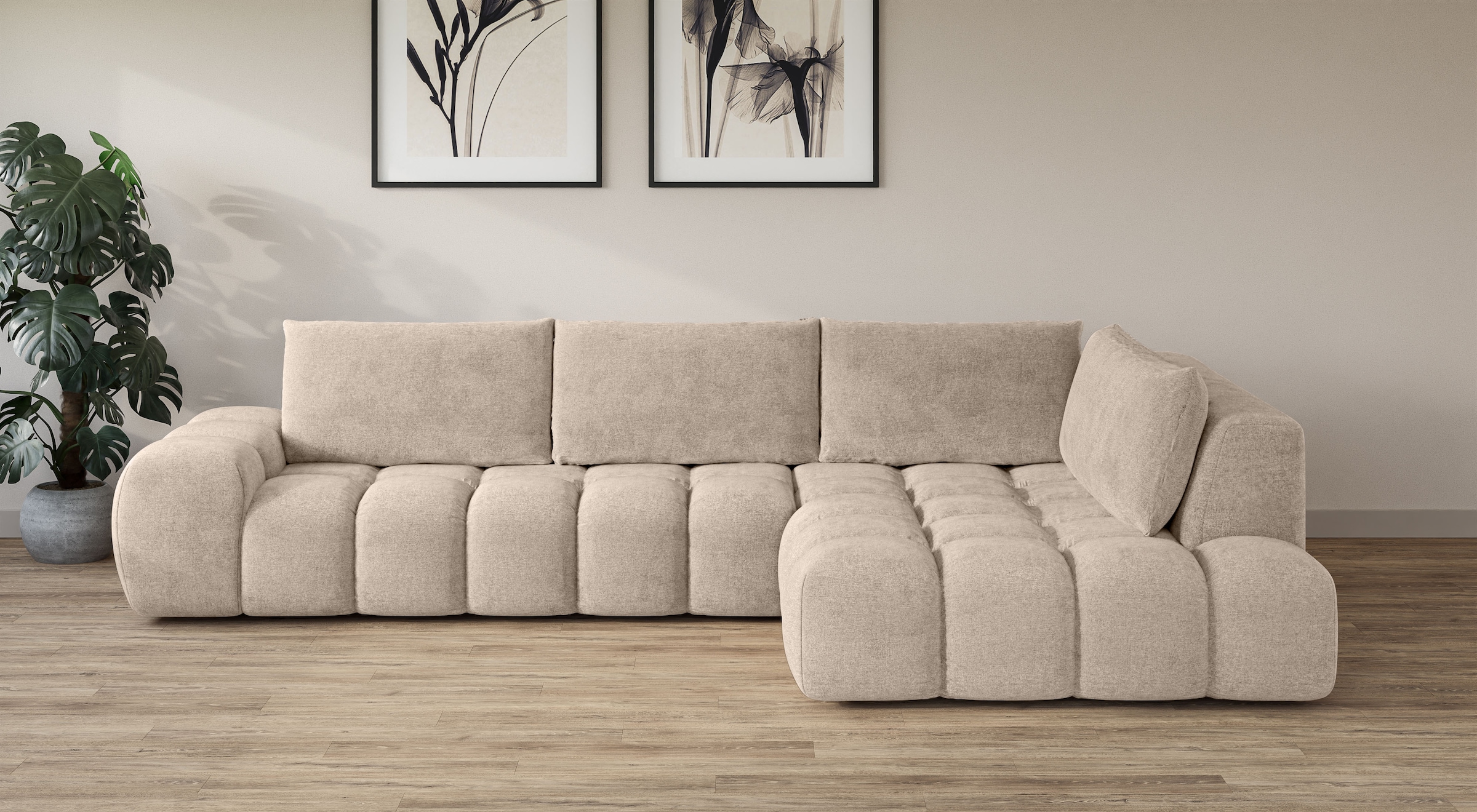 OTTO home Ecksofa »AZITA L-Form, XXL 352 cm Designsofa in Bubble-Opitk« los günstig online kaufen