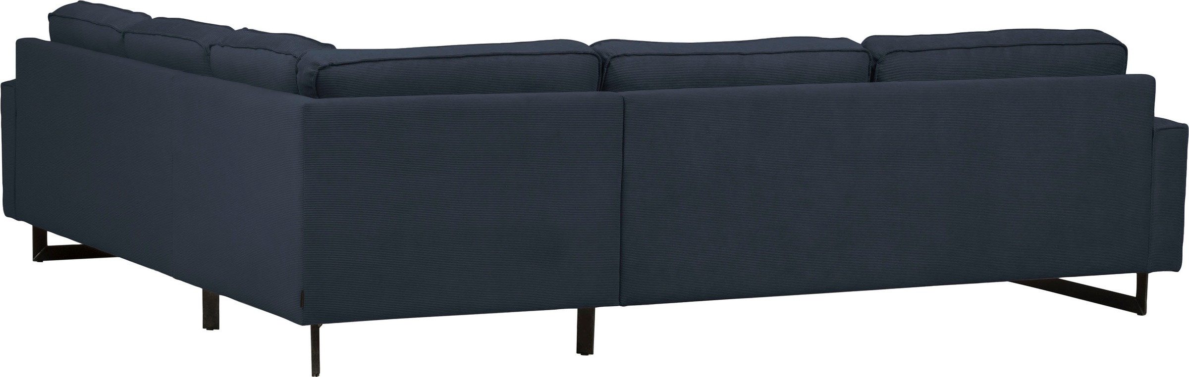 Places of Style Ecksofa »Pinto, XXL, 250/290 cm, langer Schenkel, Ottomane«, Cord, Chenille, Lederoptik, mit Keder, Metallfüße, Wellenunterfederung