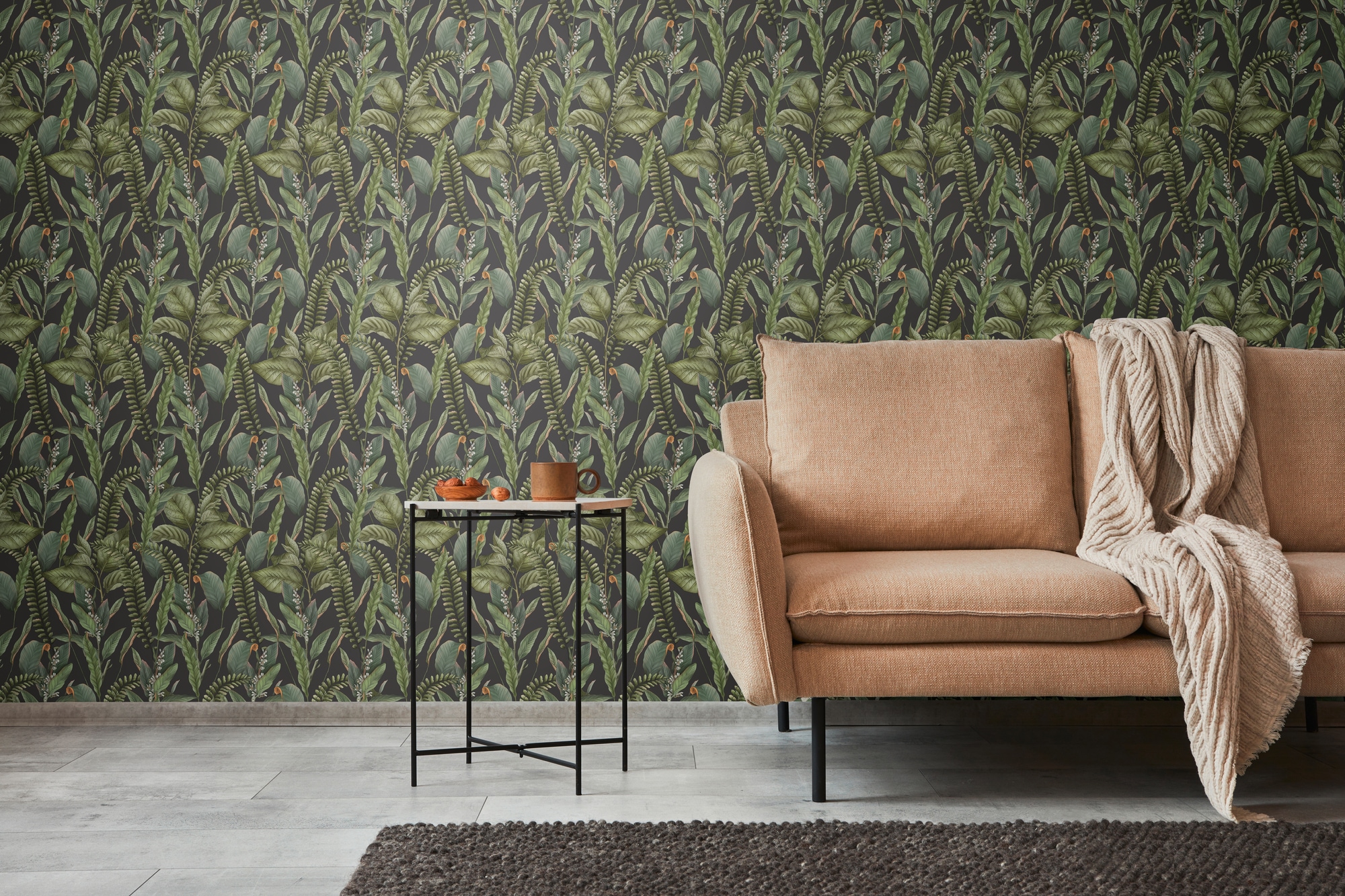 living walls Vliestapete »Drawn Into Nature Dschungel-Tapete Mustertapete Floral Dschungeloptik«, matt, Vliestapete Dschungel für Schlafzimmer Küche Wohnzimmer Dschungel Flur