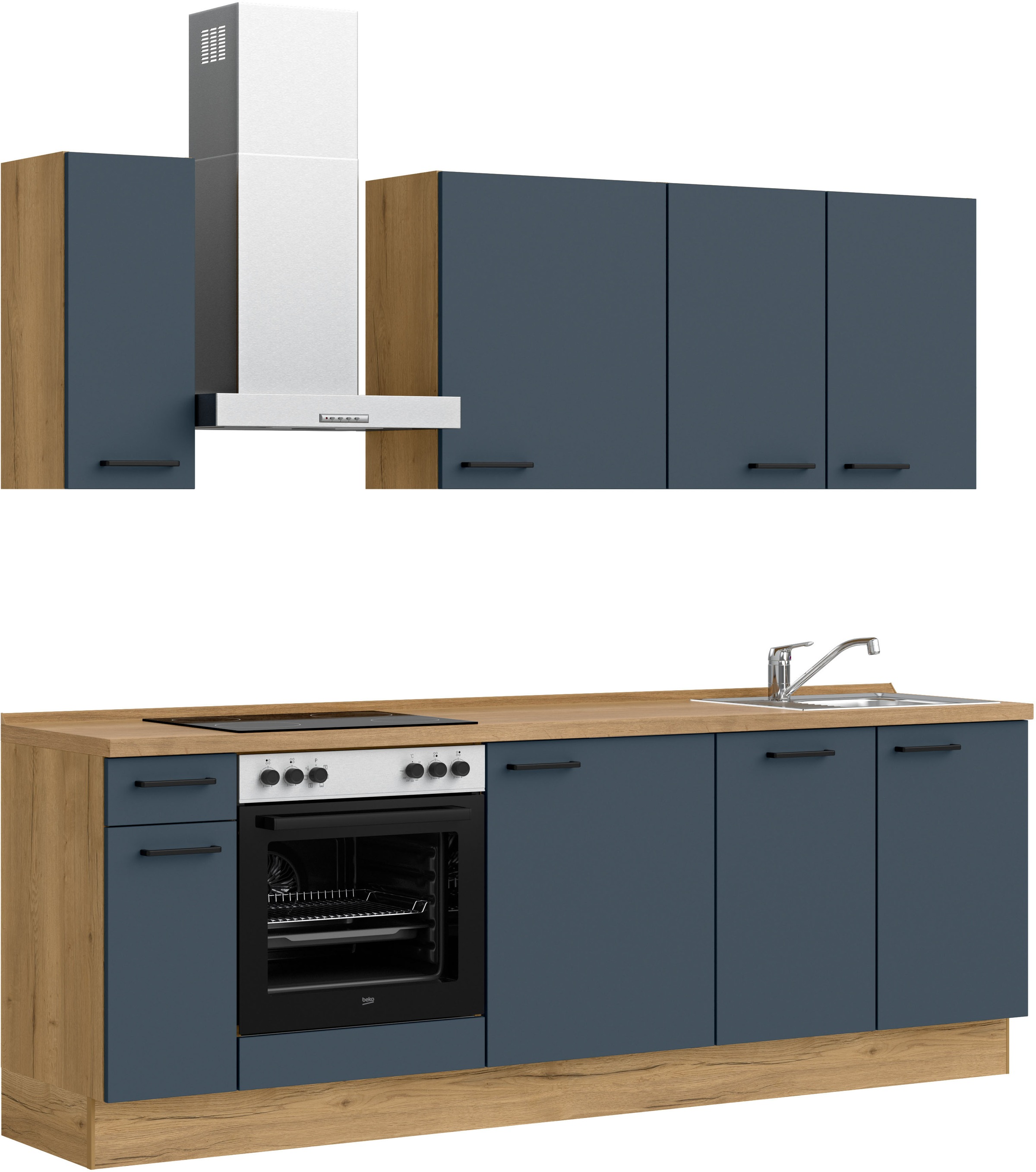 nobilia® Küchenzeile »"Easytouch I"«, vormontiert, Ausrichtung wählbar, Breite 240 cm, wahlw. mit E-Geräten