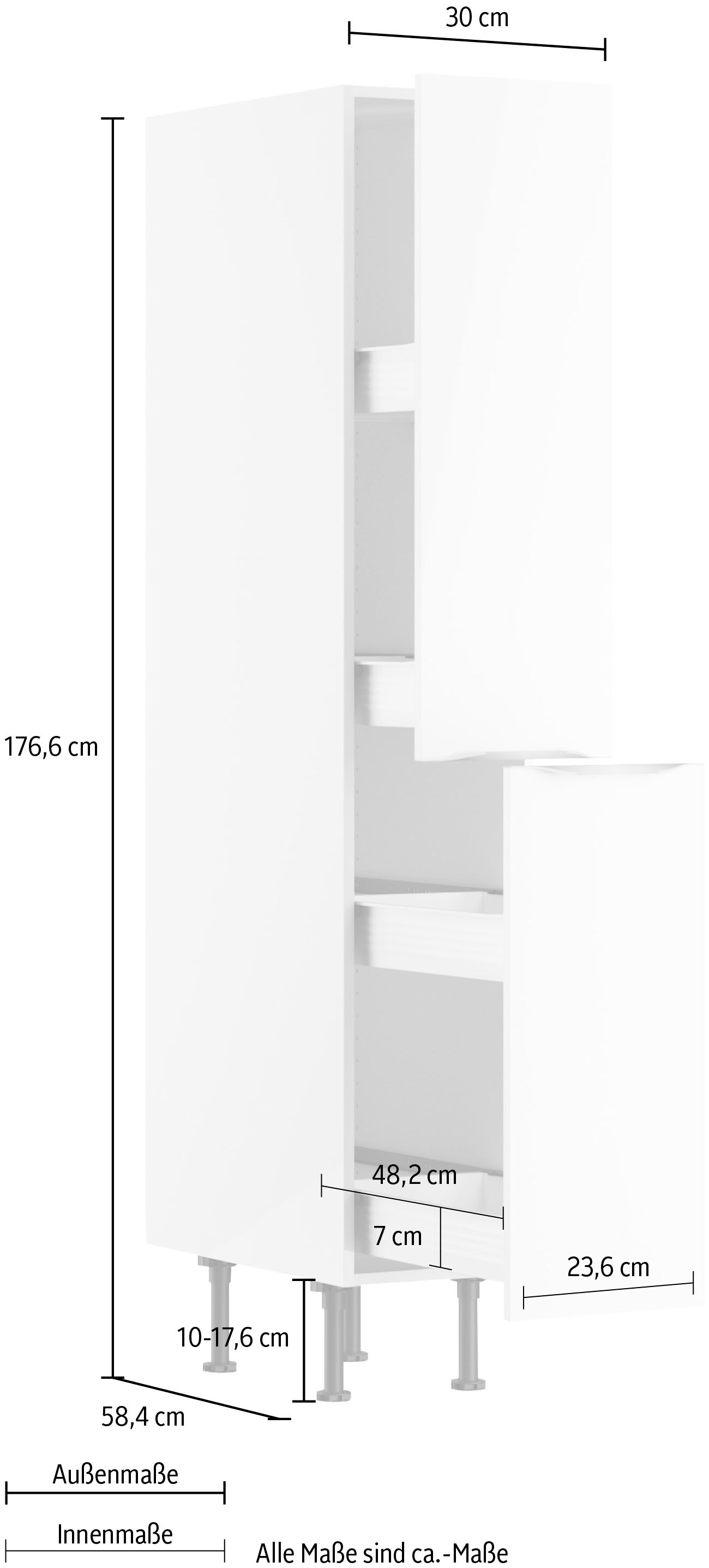 KOCHSTATION Apothekerschrank »KS-Aken«