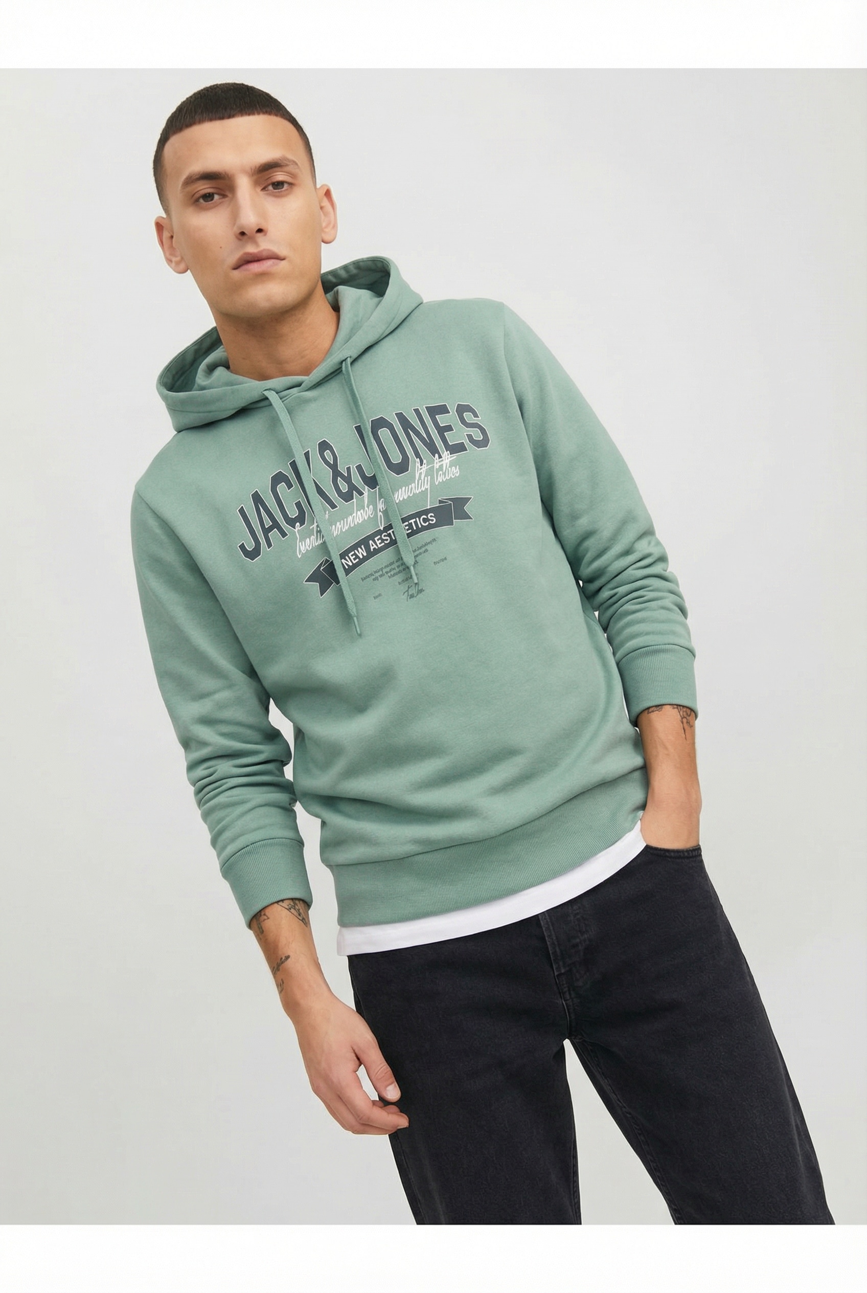 Jack & Jones PlusSize Hoodie »JJELOGO SWEAT HOOD 2 COL 24/25 NOOS PLS«, mit Logo Frontprint
