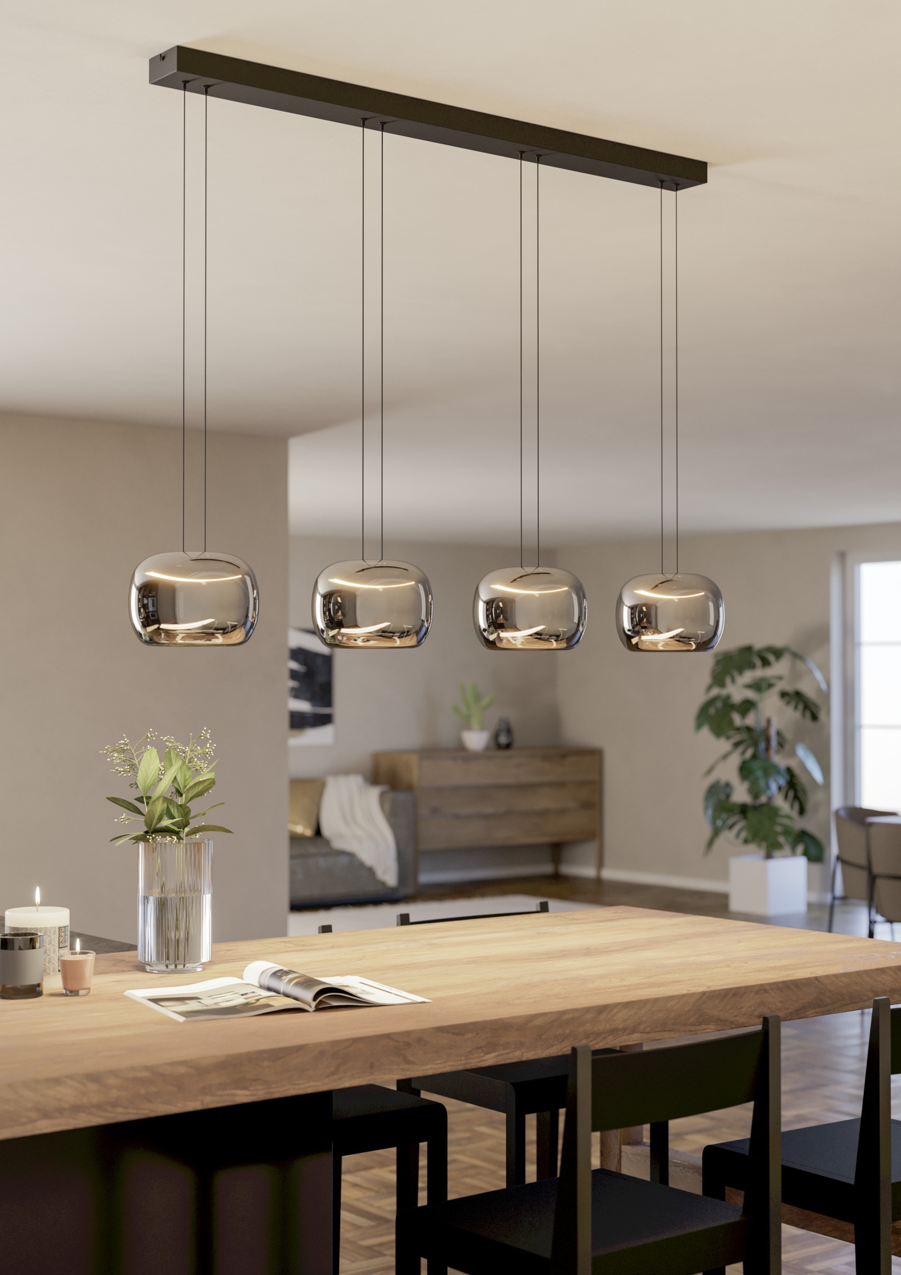 EGLO Hängeleuchte »HORTUNAS Pendellampe - Stahl - LED - 4X5,8W - IP20« LED- günstig online kaufen